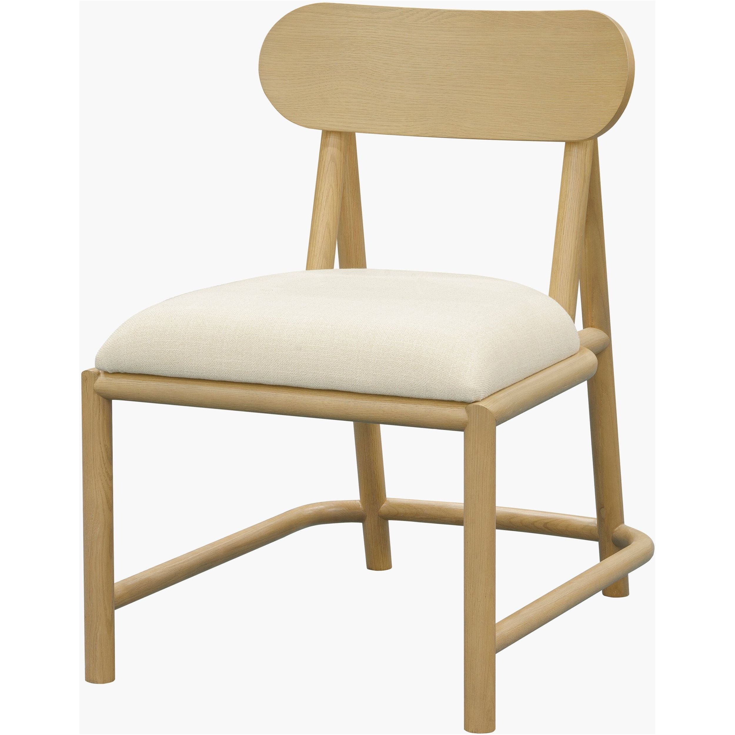 Surya Keating Modern Wheat Oak Set of 2 Wood Dining Chairs With Cushioned Seat - Image 2
