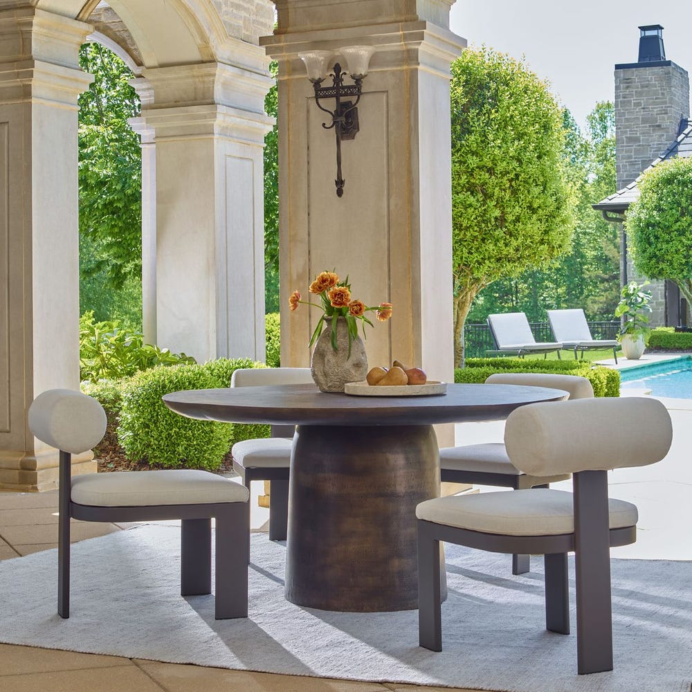 Uttermost Madrone Golden Dark Bronze Dining Table ~ Indoor And Outdoor Use - Image 1