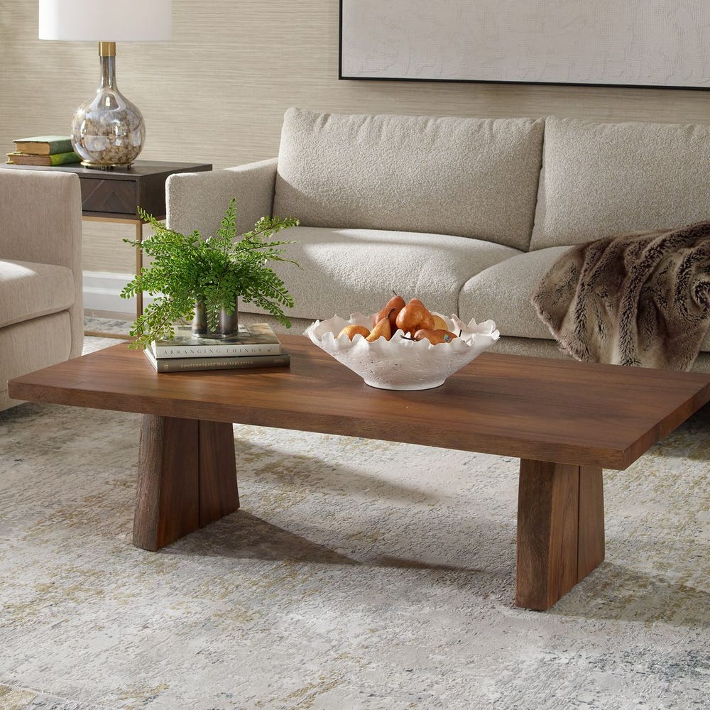 Uttermost Glenmore Suar Wood Live Edge Coffee Table - Image 1