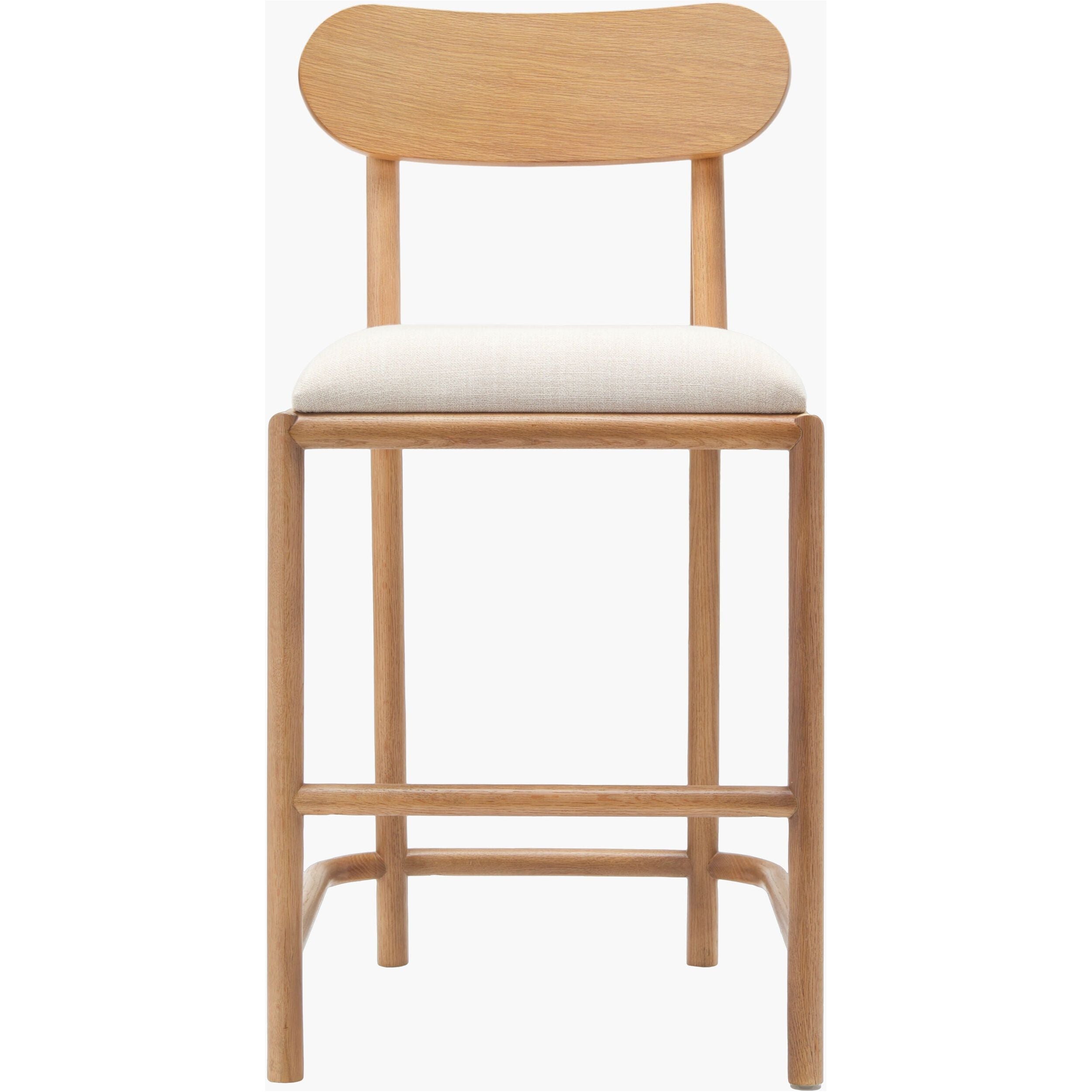 Surya Keating Modern Wheat Oak Barstool With Cushioned Seat - Image 3