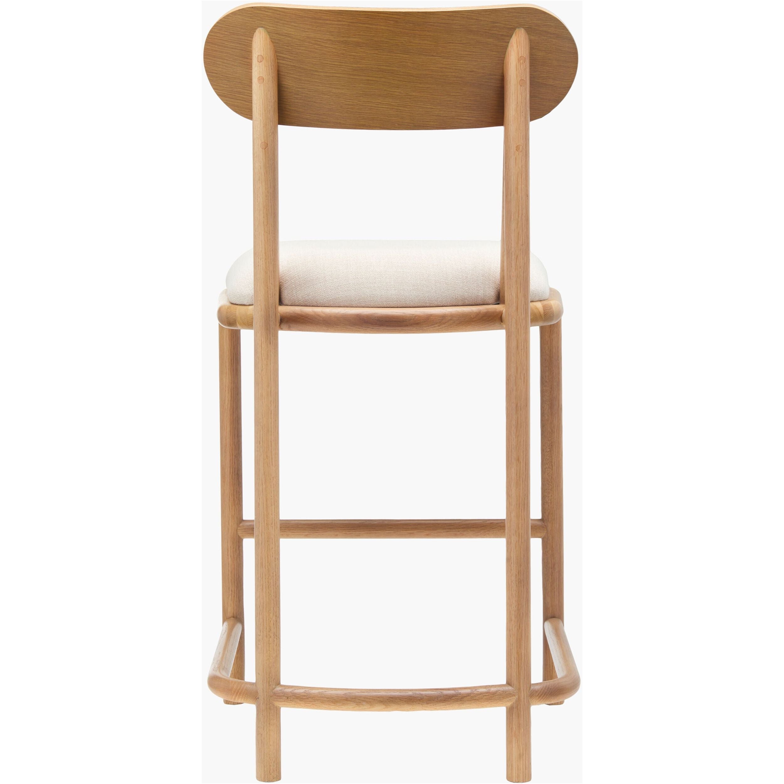 Surya Keating Modern Wheat Oak Counter Stool With Cushioned Seat - Image 3