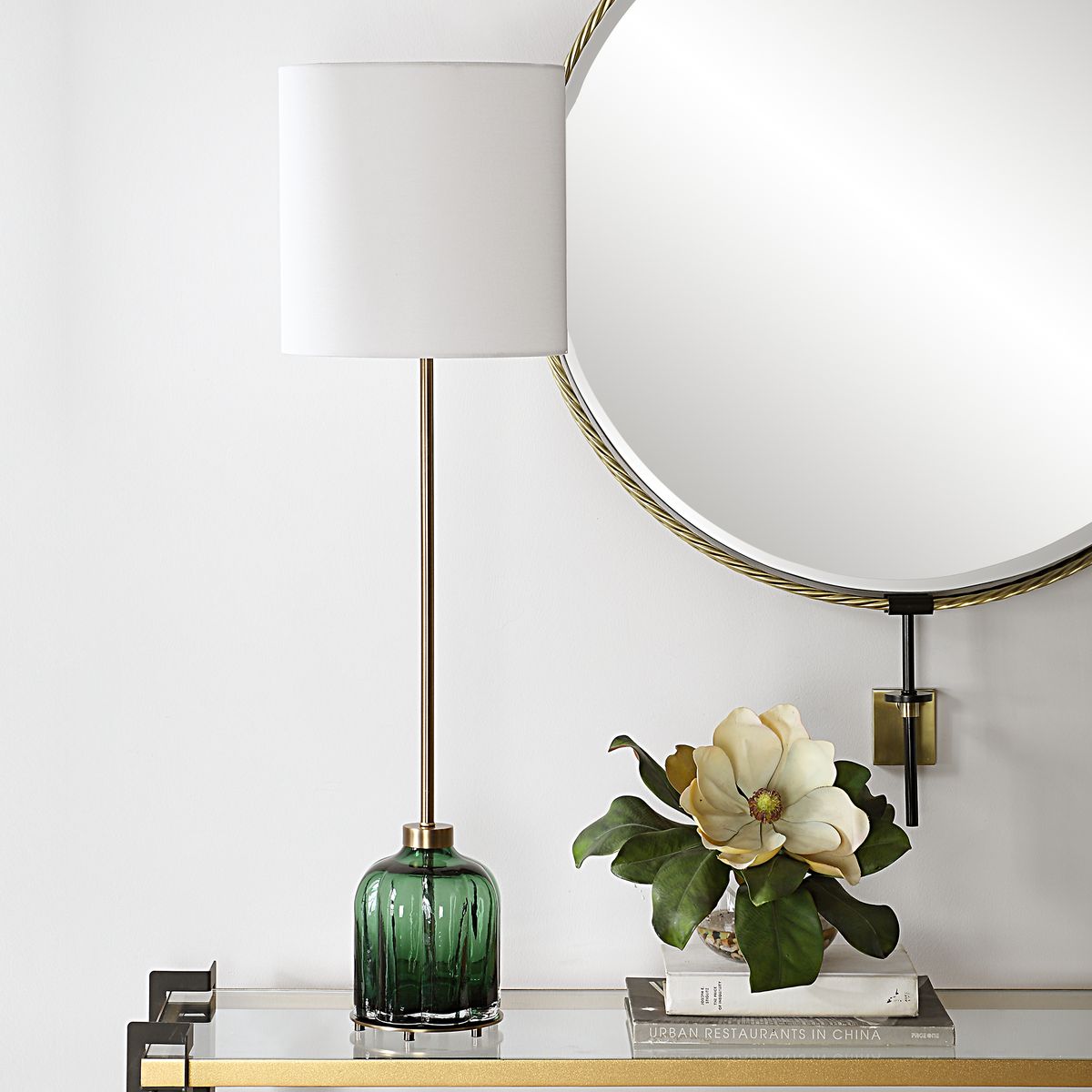 Uttermost Lois Emerald Glass Buffet Lamp - Image 2