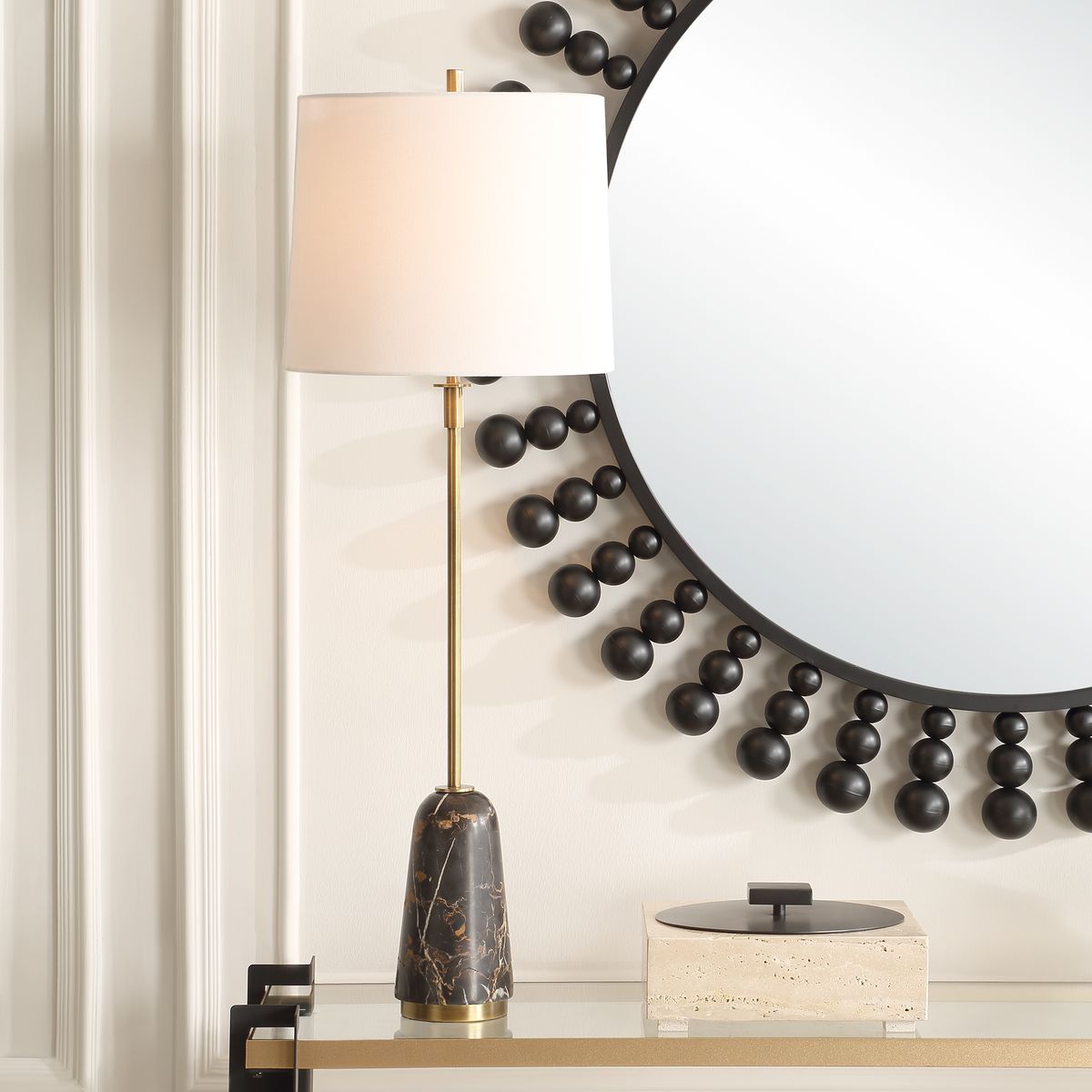 Uttermost Jenson Black Marble Buffet Lamp - Image 1