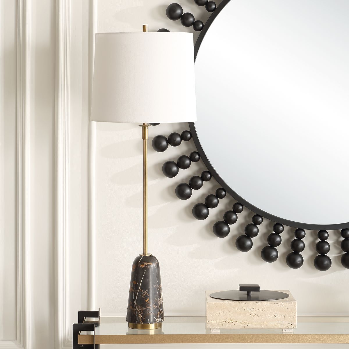 Uttermost Jenson Black Marble Buffet Lamp - Image 2