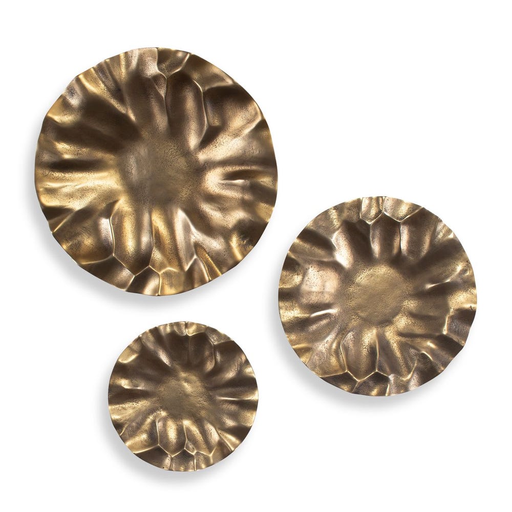 Uttermost Peonia Golden Dark Bronze Set of 3 Wall Discs  Decor ~ Indoor And Outdoor Use - Image 3