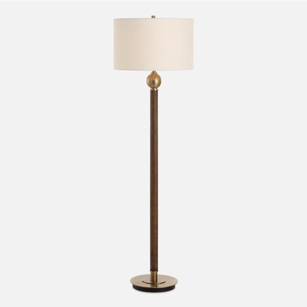 Uttermost Keros Dark Oak With Brass Details Floor Lamp - Image 2