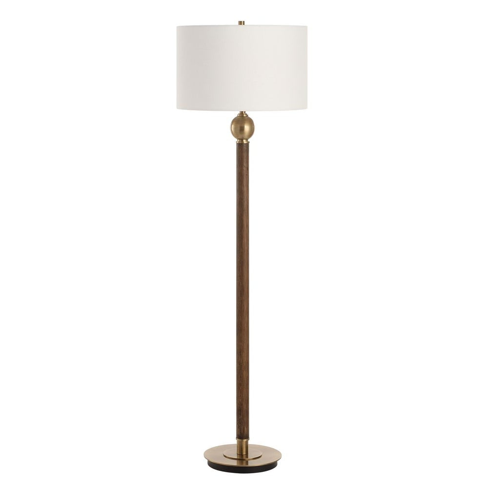 Uttermost Keros Dark Oak With Brass Details Floor Lamp - Image 3