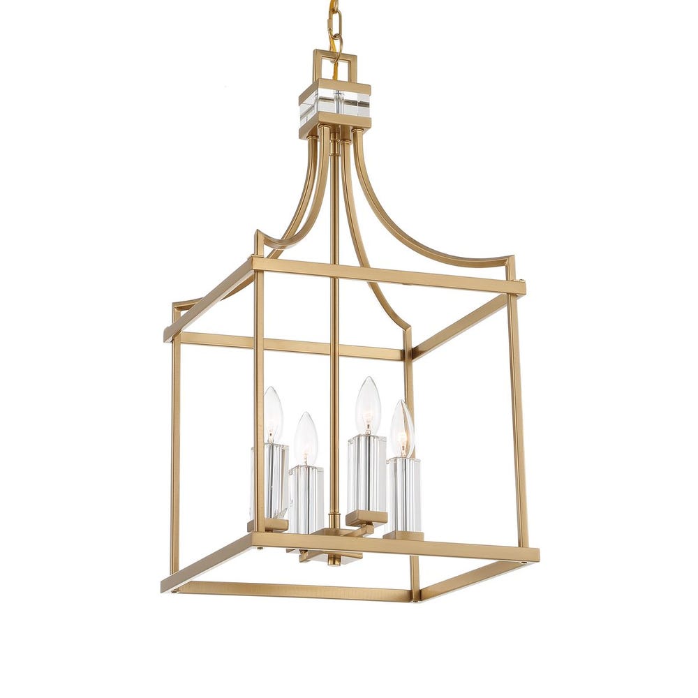 Uttermost Montreal Warm Brass Lantern 4 Light Pendant - Image 3