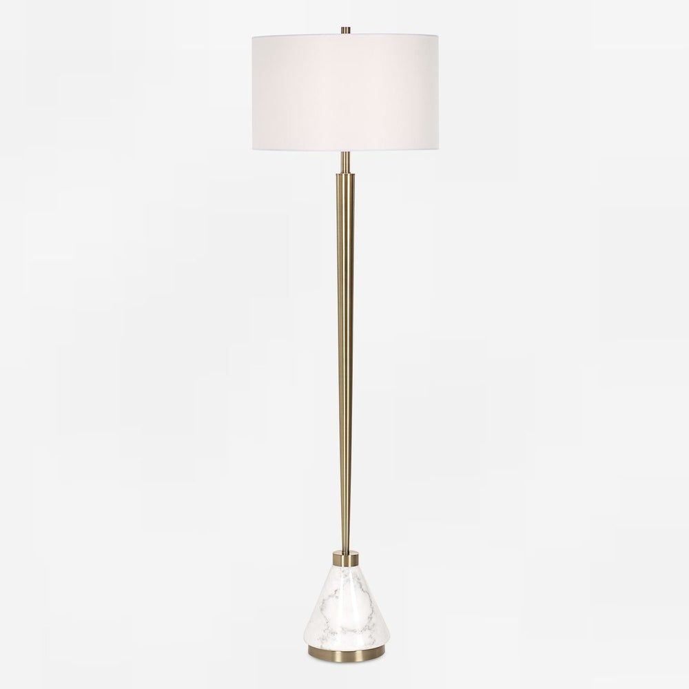 Uttermost Curran Plated Brass With Thick Marble Foot Floor Lamp - Image 3
