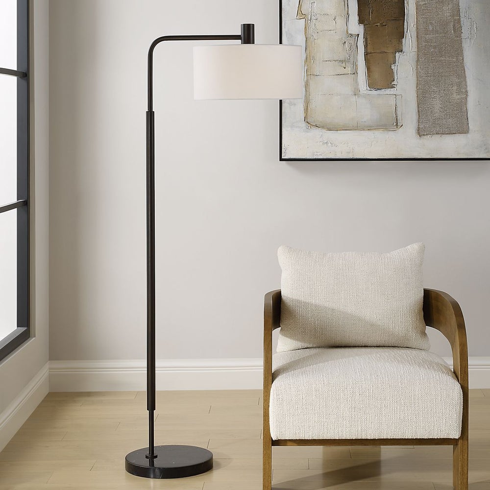 Uttermost Richie Floor Lamp With Steel Satin Black Finishes - Image 1