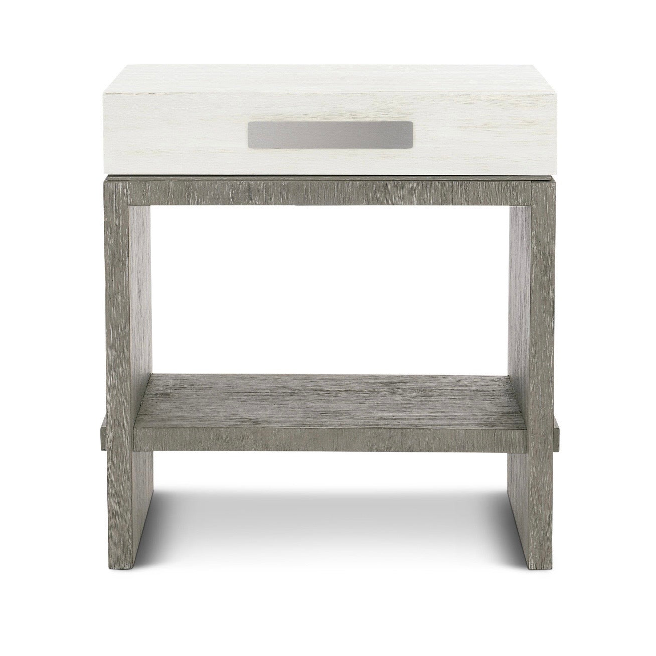 Bernhardt Foundations Collection One Drawer Nightstand ~ Two- Tone Finish In Linen Shale And Light Shale - Image 3