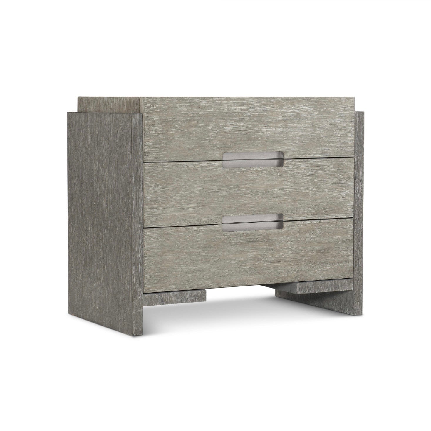 Bernhardt Foundations Collection Three Drawer Nightstand ~ Two – Tone Finish In Light Shale And Dark Shale