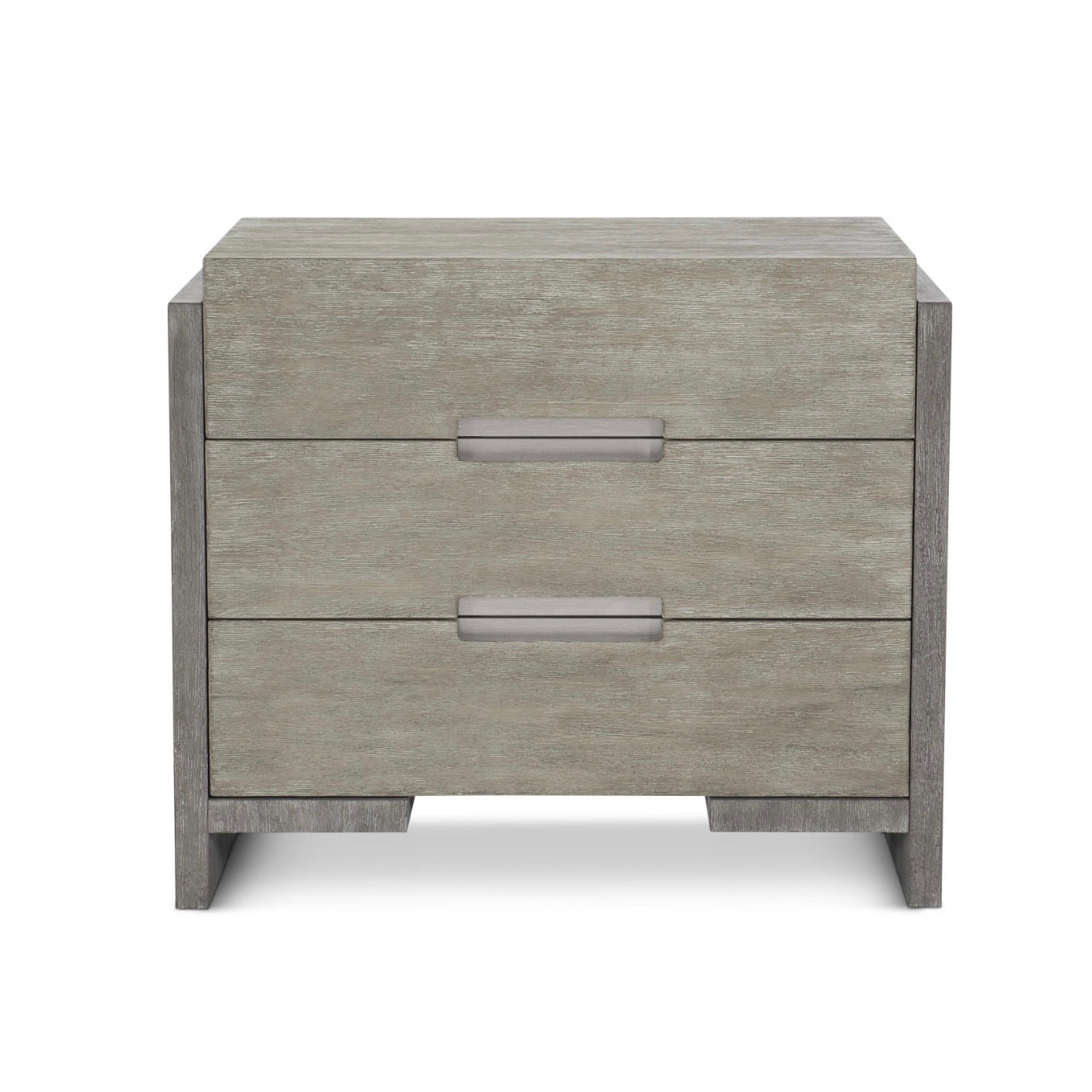 Bernhardt Foundations Collection Three Drawer Nightstand ~ Two - Tone Finish In Light Shale And Dark Shale - Image 2