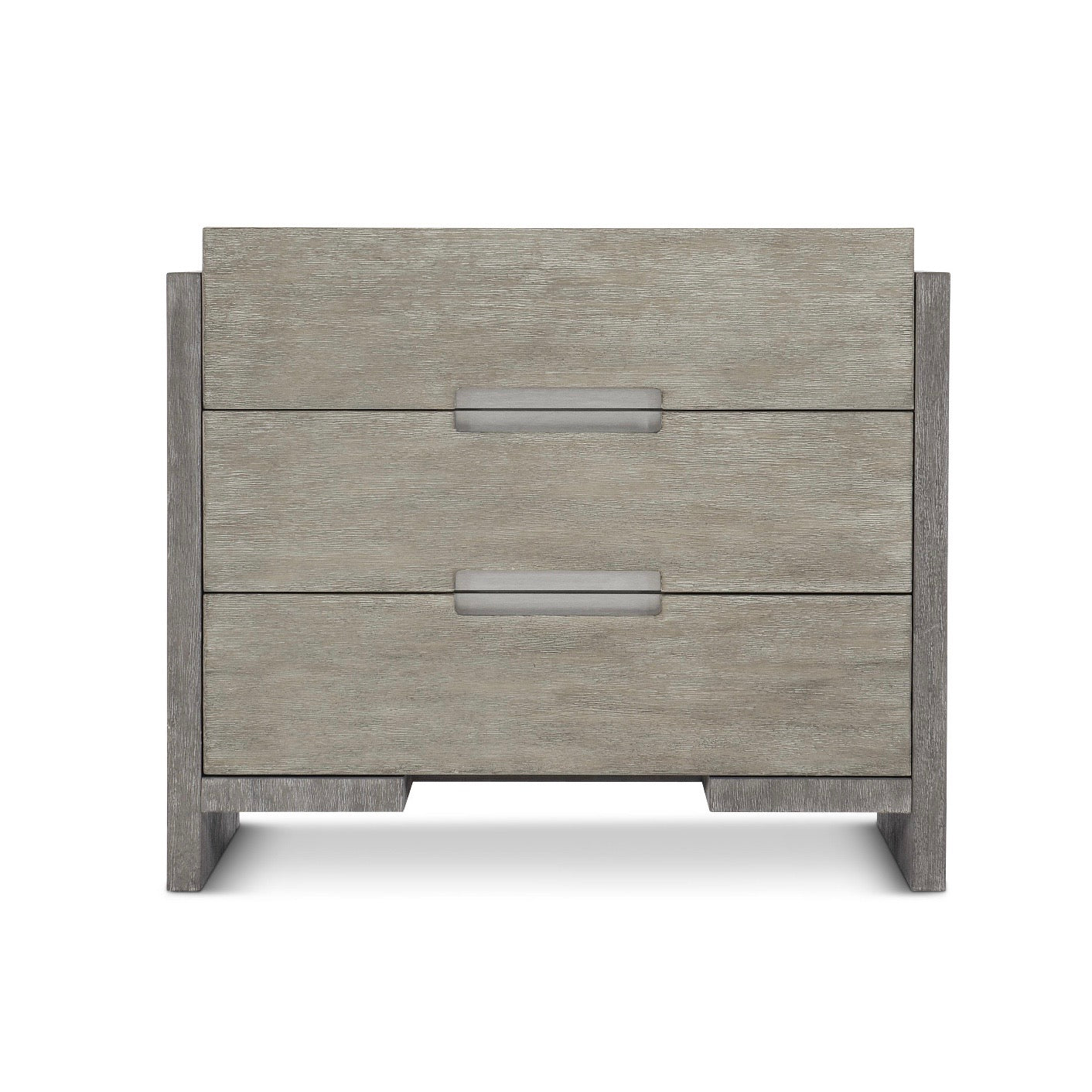 Bernhardt Foundations Collection Three Drawer Nightstand ~ Two - Tone Finish In Light Shale And Dark Shale - Image 3