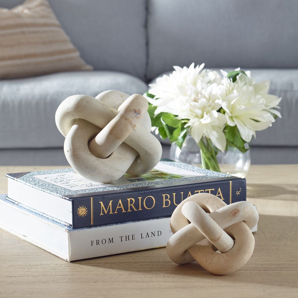 Uttermost White Limestone Link Sculptures Set Of 2