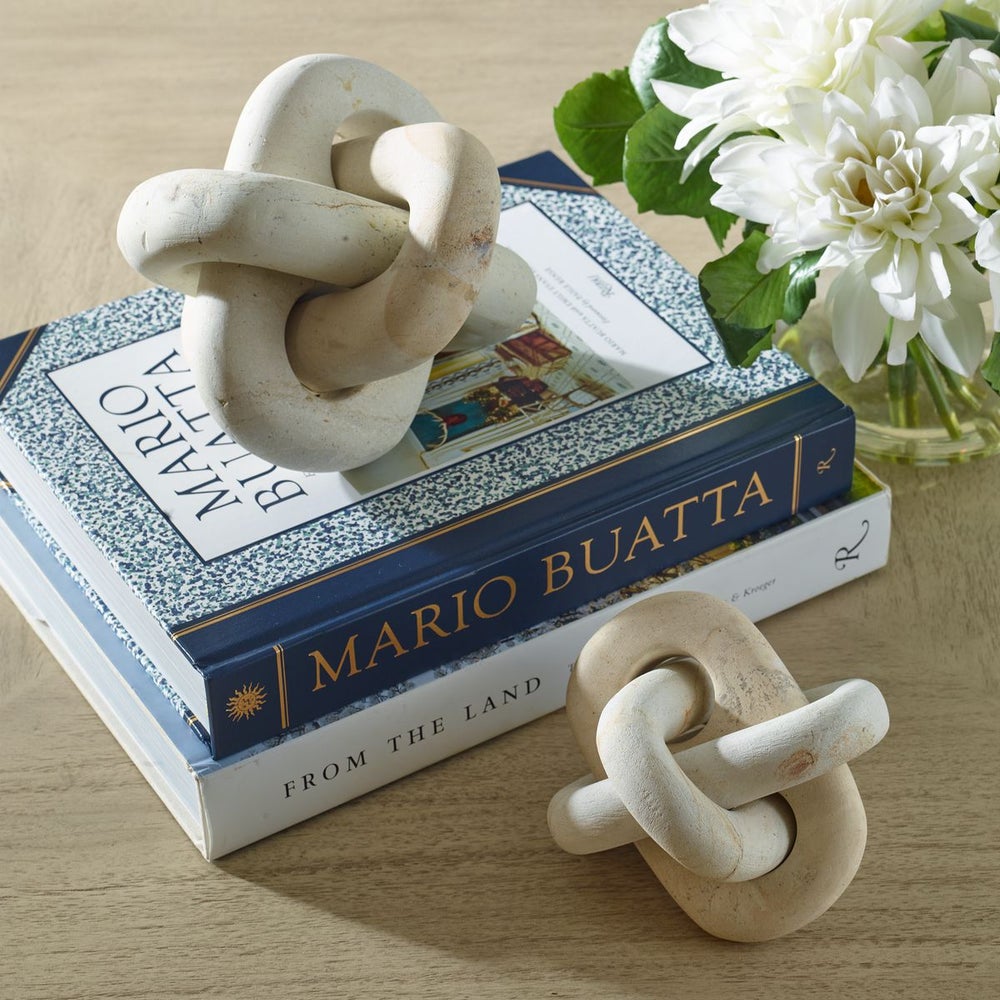 Uttermost White Limestone Link Sculptures Set Of 2 - Image 2