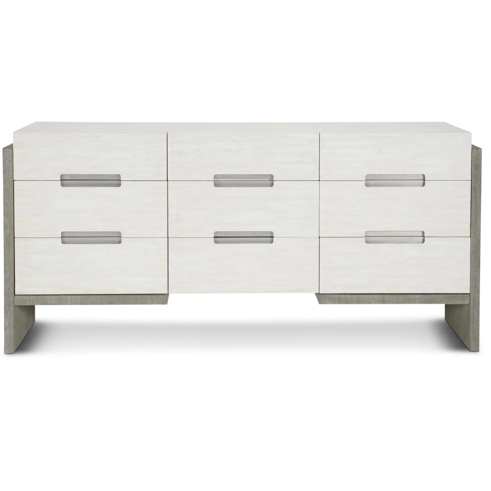 Bernhardt Foundations Collection Nine Drawer Dresser ~ Two - Tone Finish In Linen Shale And Light Shale - Image 2