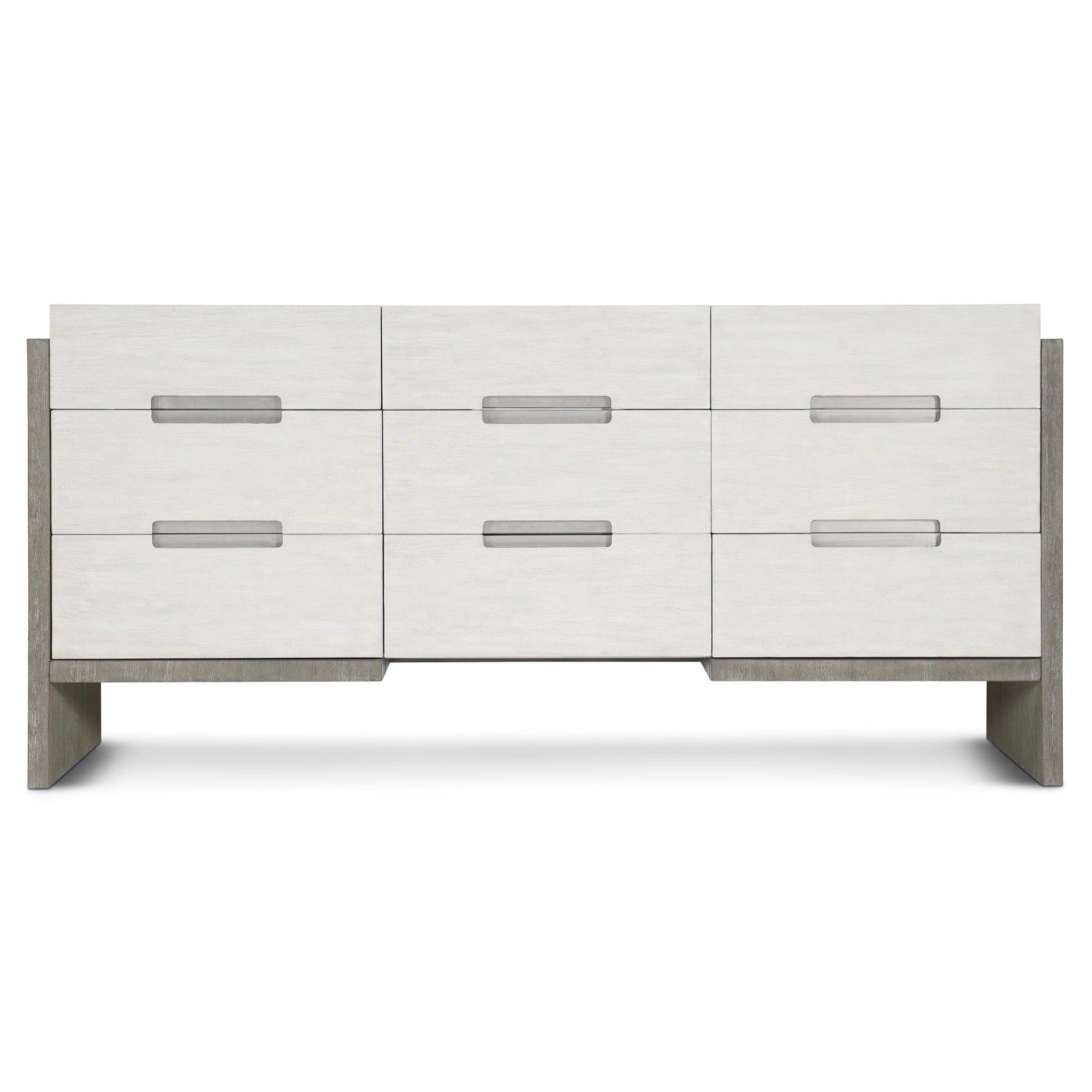 Bernhardt Foundations Collection Nine Drawer Dresser ~ Two - Tone Finish In Linen Shale And Light Shale - Image 3
