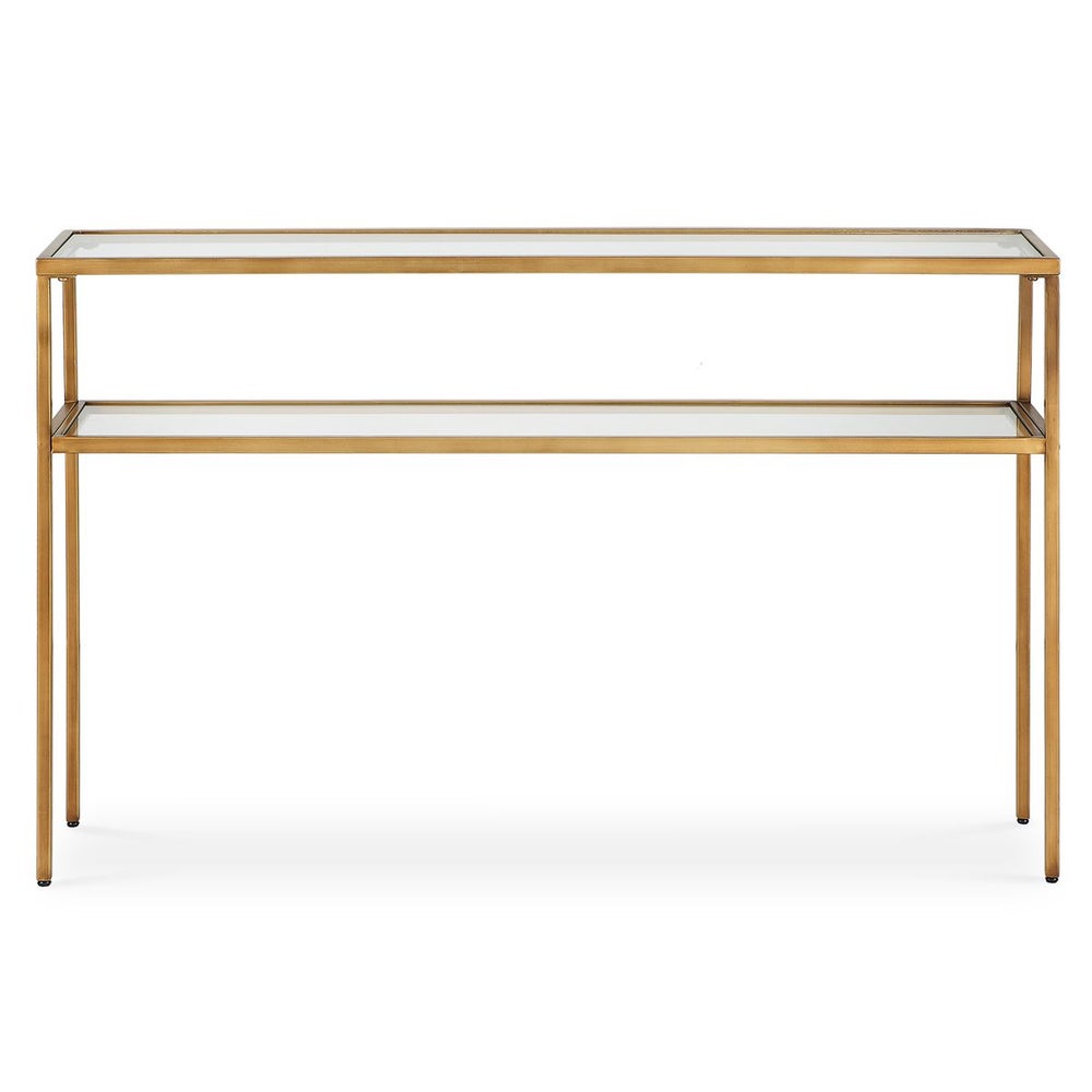 Casa Bella Living Warm Gold With Tempered Glass Console Table - Image 3