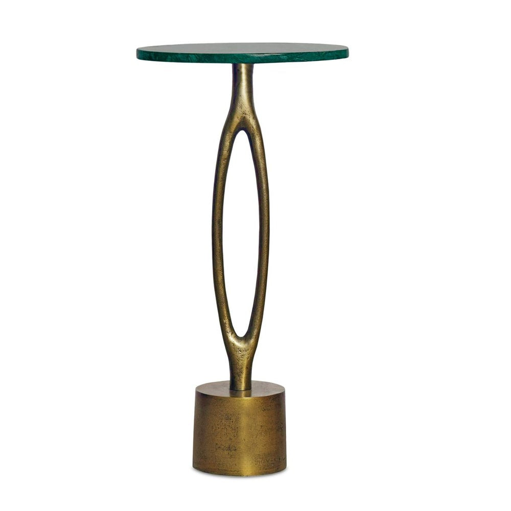 Casa Bella Living Emerald Green Marble Top Accent Table - Image 2