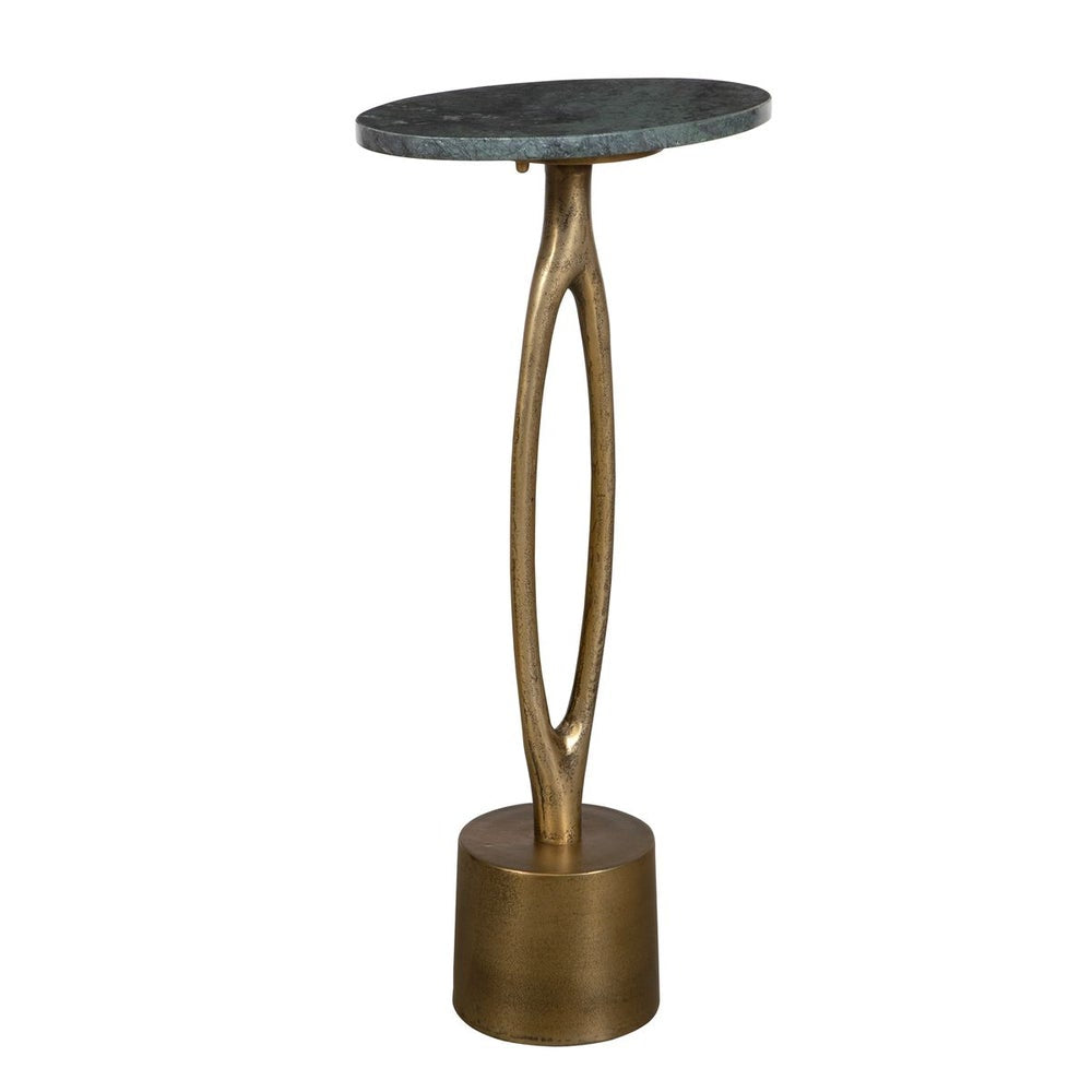 Casa Bella Living Emerald Green Marble Top Accent Table - Image 3