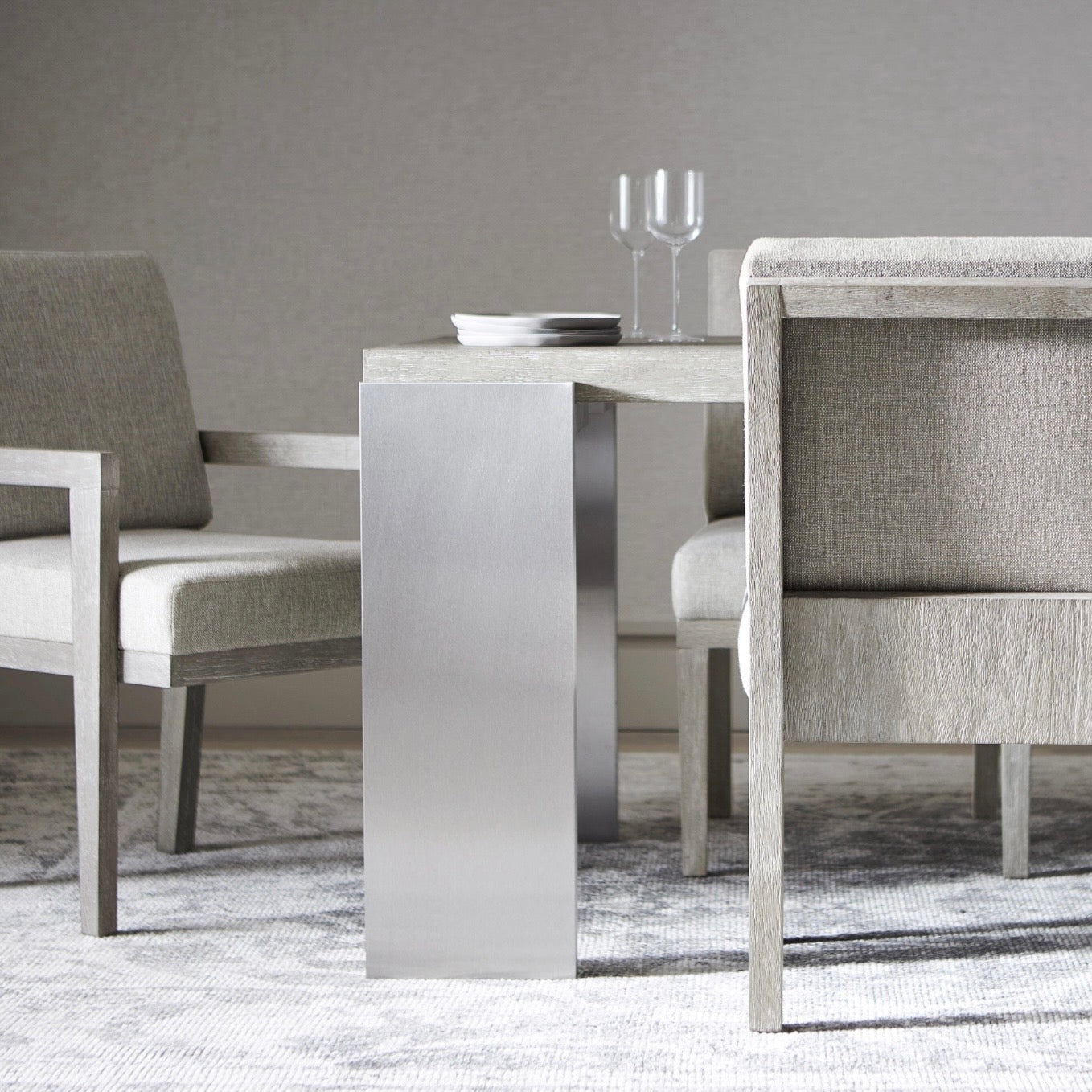 Bernhardt Foundations Collection Rectangular Dining Table ~ Light Shale Finish - Image 2