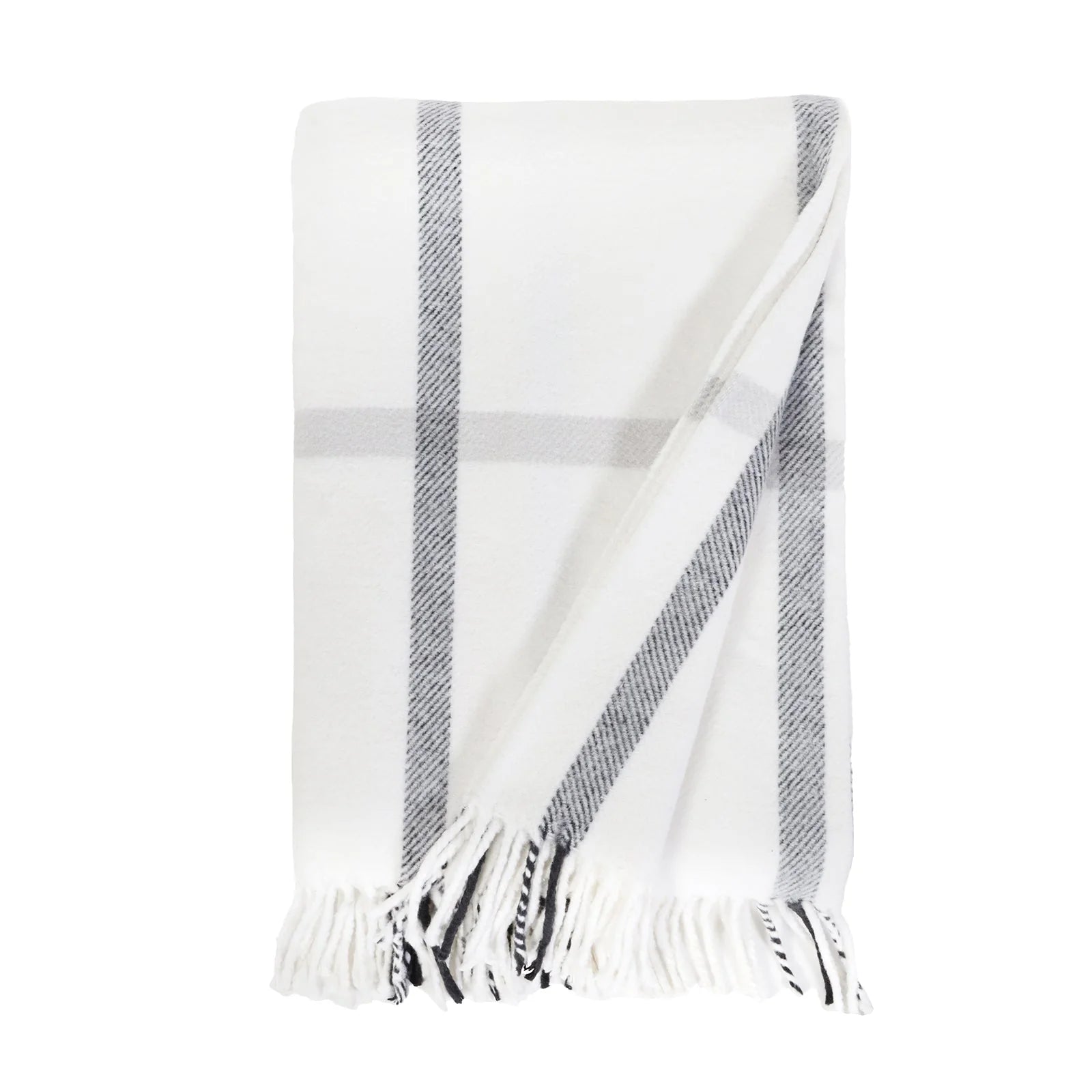 Pom Pom at Home Copenhagen White and Grey Plaid Throw Blanket ~ Available in 2 Sizes - Image 3