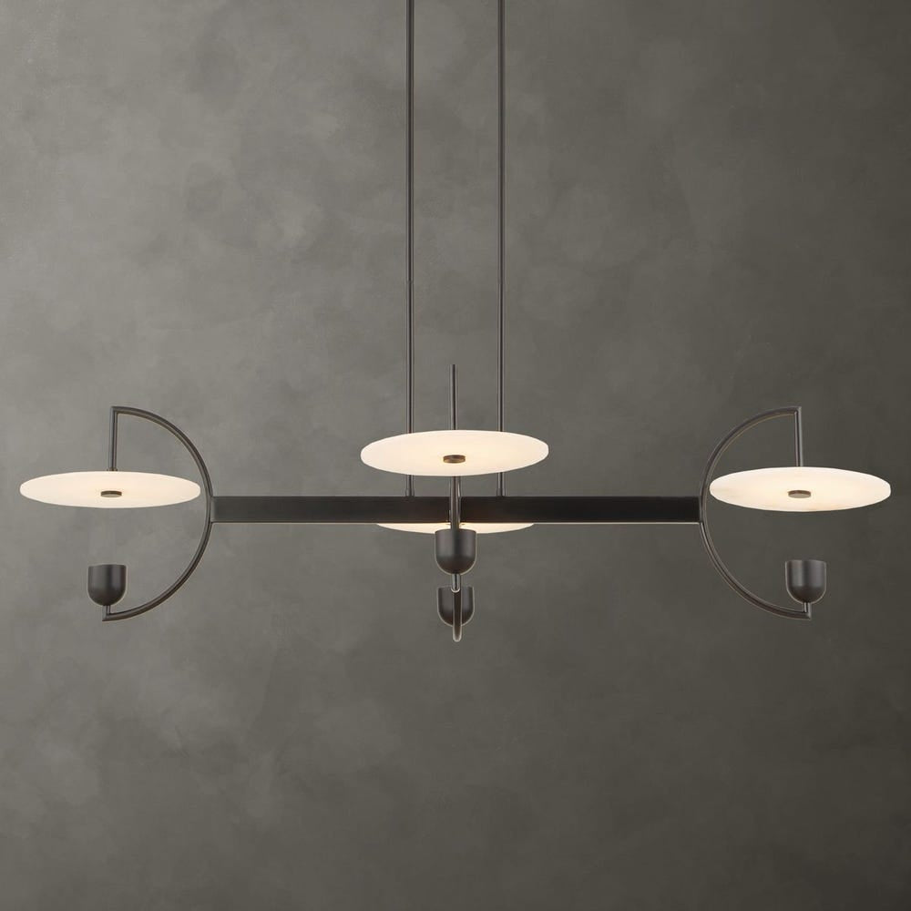 Uttermost Kyoto Alabaster Disks 4 Light LED Chandelier