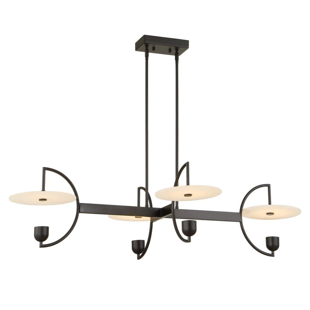 Uttermost Kyoto Alabaster Disks 4 Light LED Chandelier - Image 2
