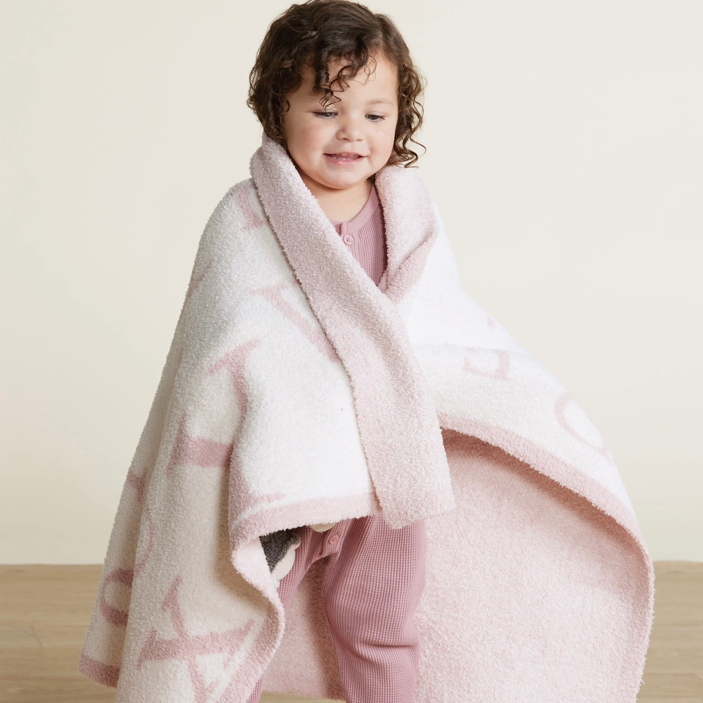 Barefoot Dreams CozyChic Rose and Cream ABC Baby Blanket - Image 2