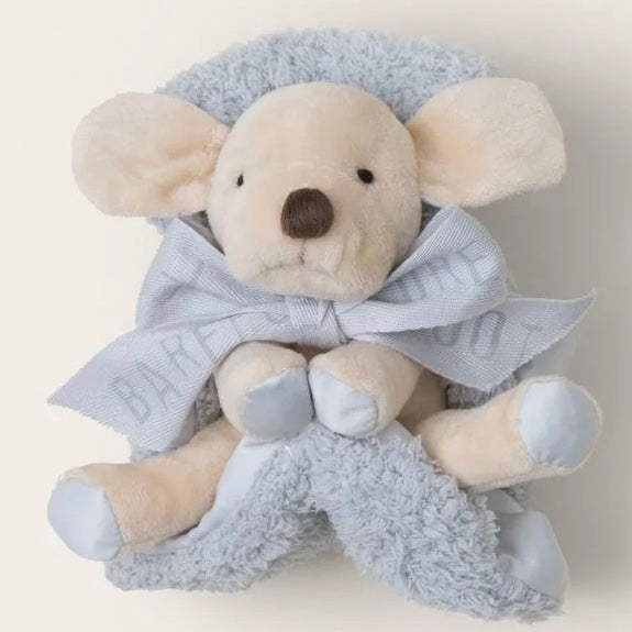 Barefoot Dreams CozyChic Puppy Buddie Blue Baby Lovey Blanket