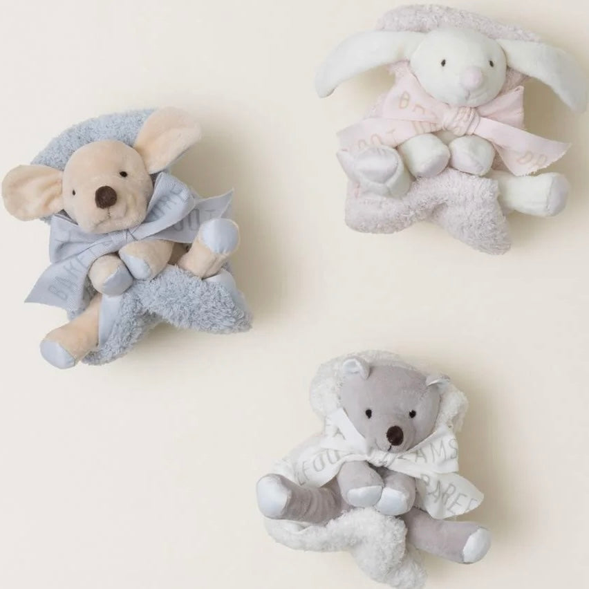 Barefoot Dreams CozyChic Bear Buddie Cream Baby Lovey Blanket - Image 3