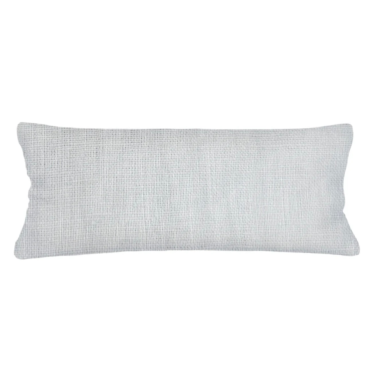 Anaya Home So Soft Linen Light Grey Lumbar Pillow 14x40 With Down Insert - Image 1