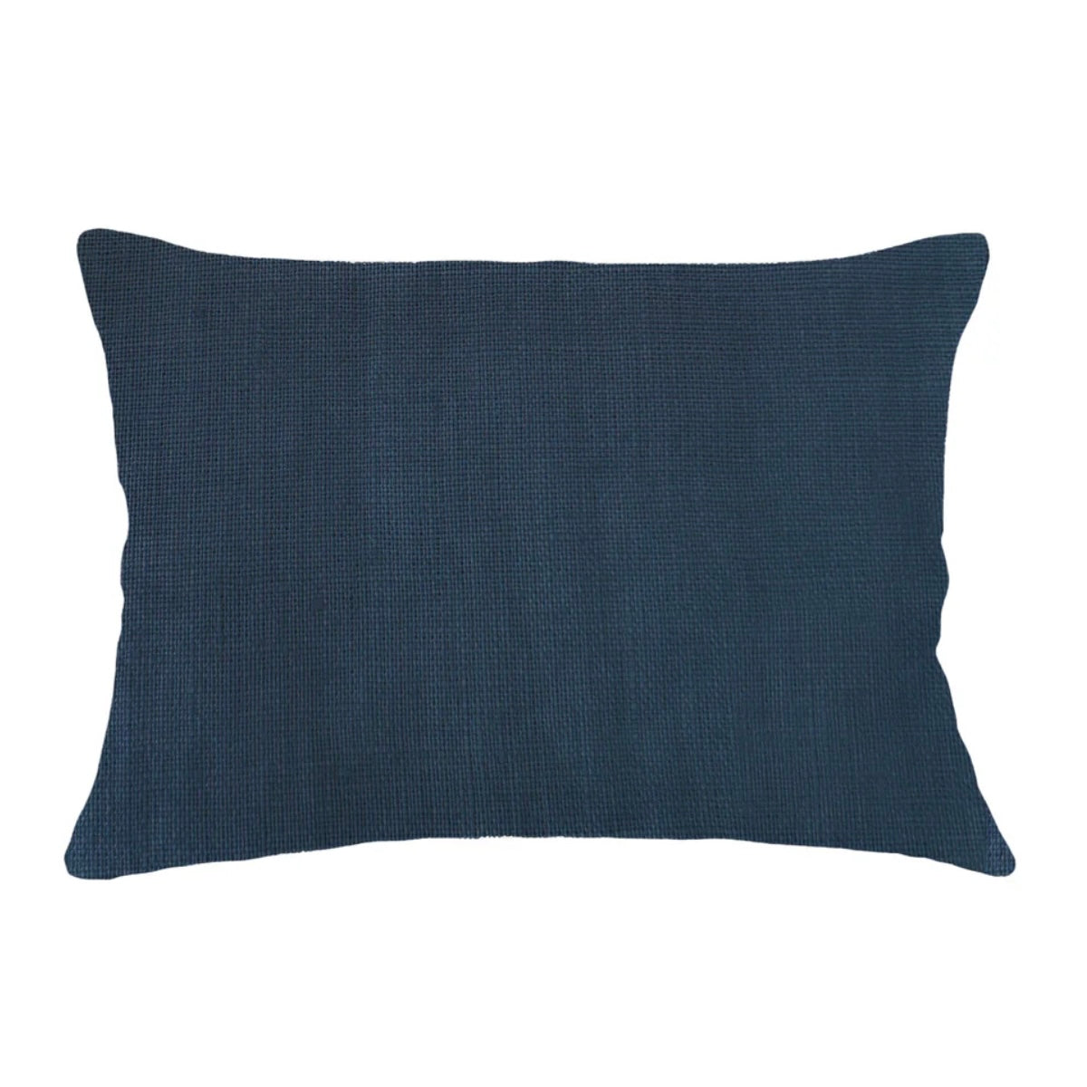 Anaya Home So Soft Linen Navy Lumbar Pillow 14x20 With Down Insert - Image 1