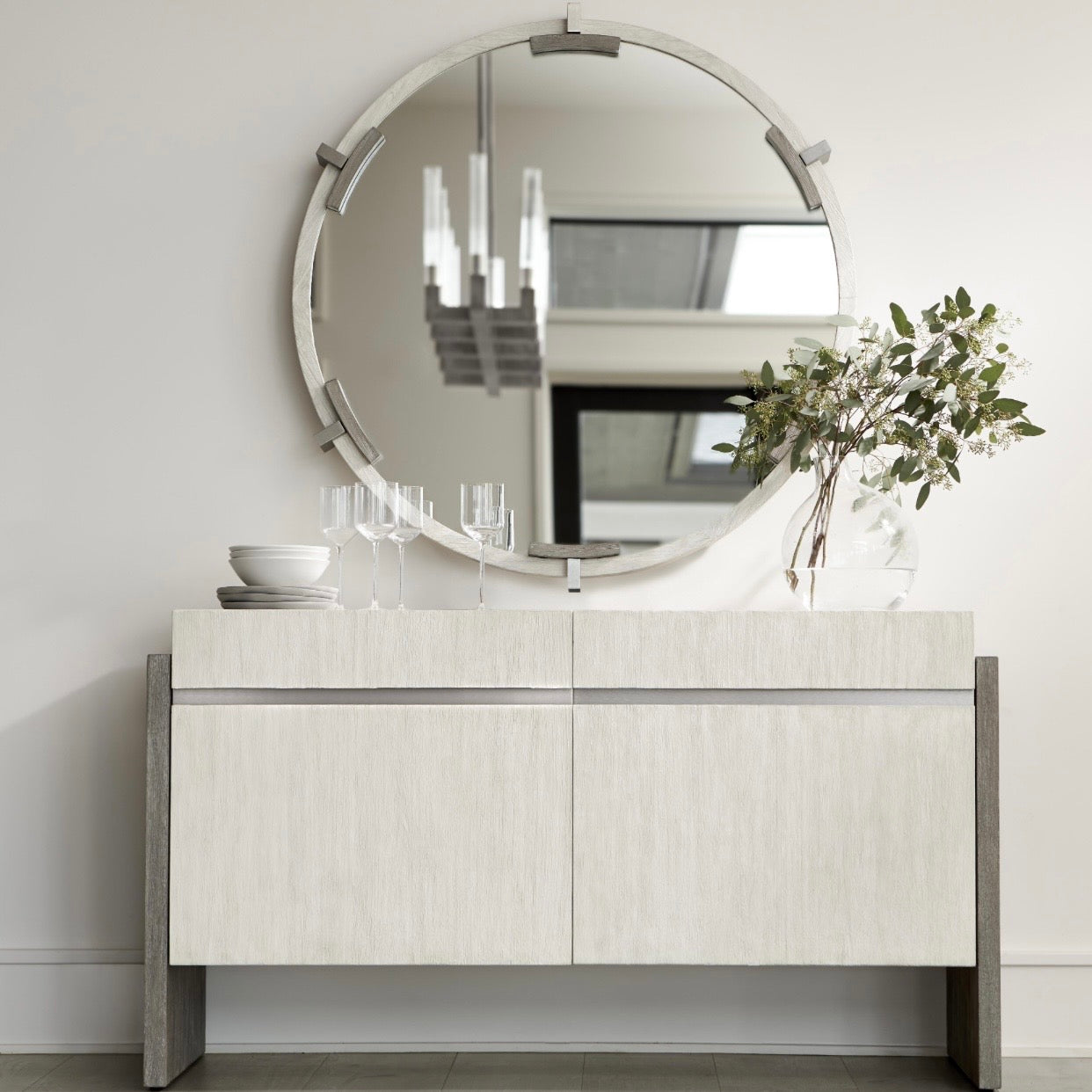 Bernhardt Foundations Collection Buffet ~ Linen and Light Shale Finish