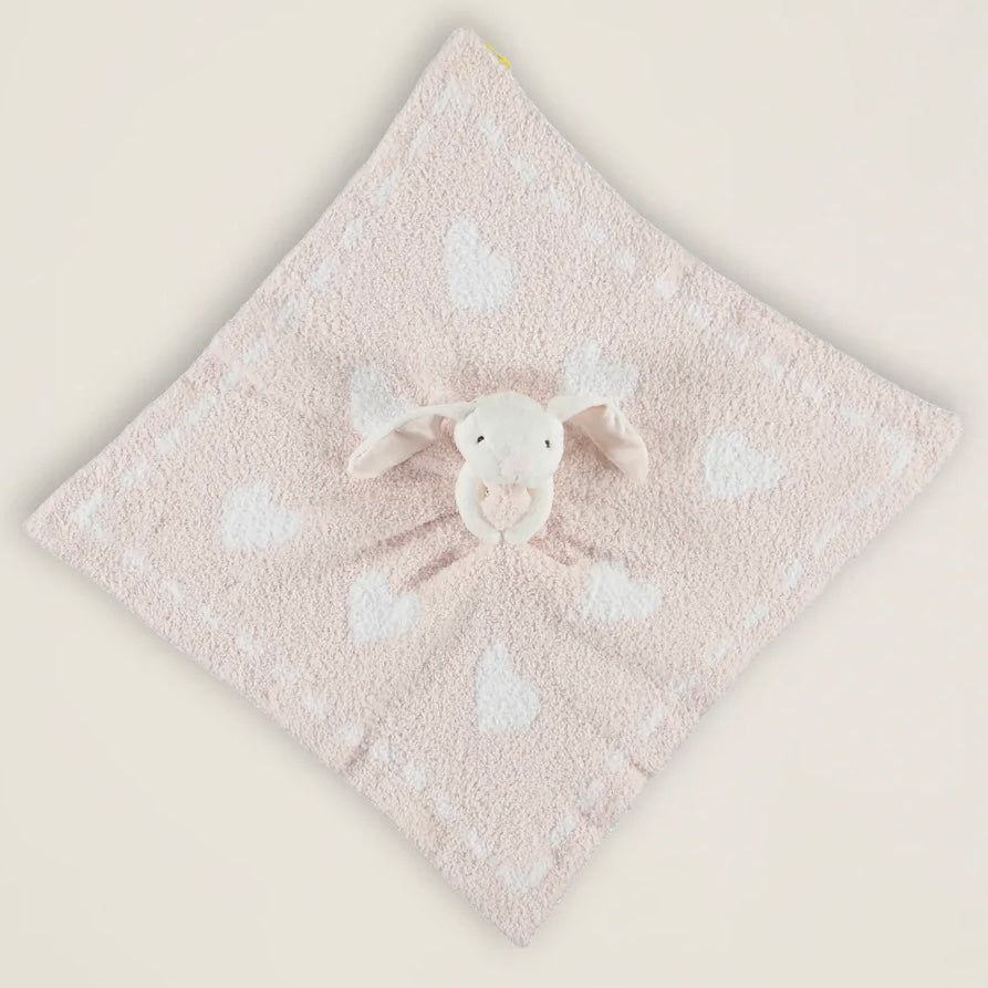 Barefoot Dreams CozyChic Dream Bunny Buddie Baby Lovey Blanket ~ Pink Hearts ~ SOLD OUT - Image 2