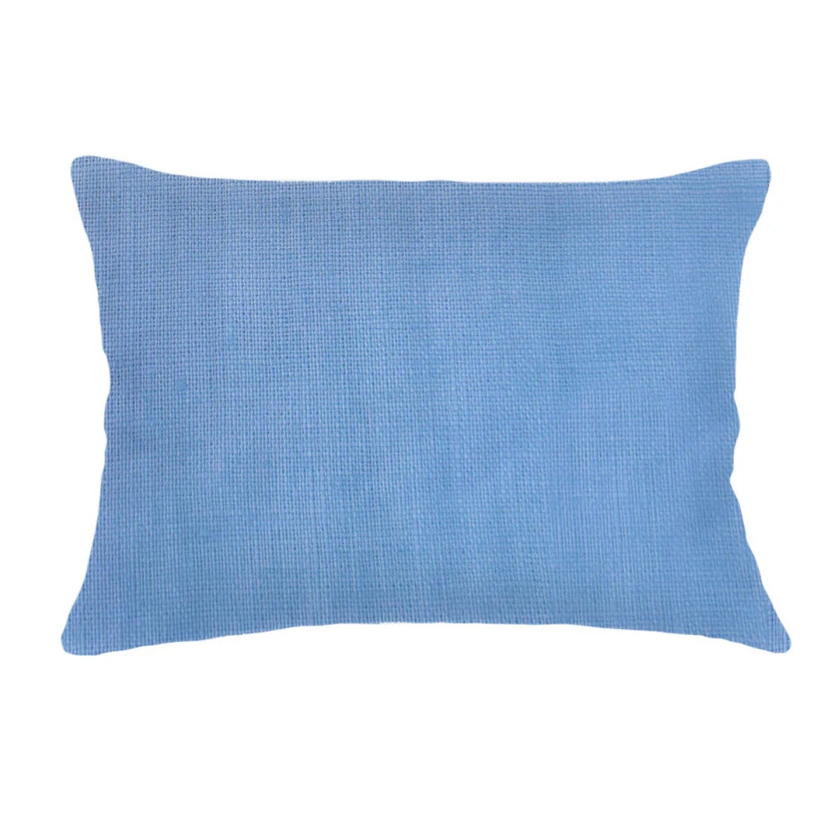 Anaya Home So Soft Linen Ocean Blue Lumbar Pillow 14x20 With Down Insert - Image 1