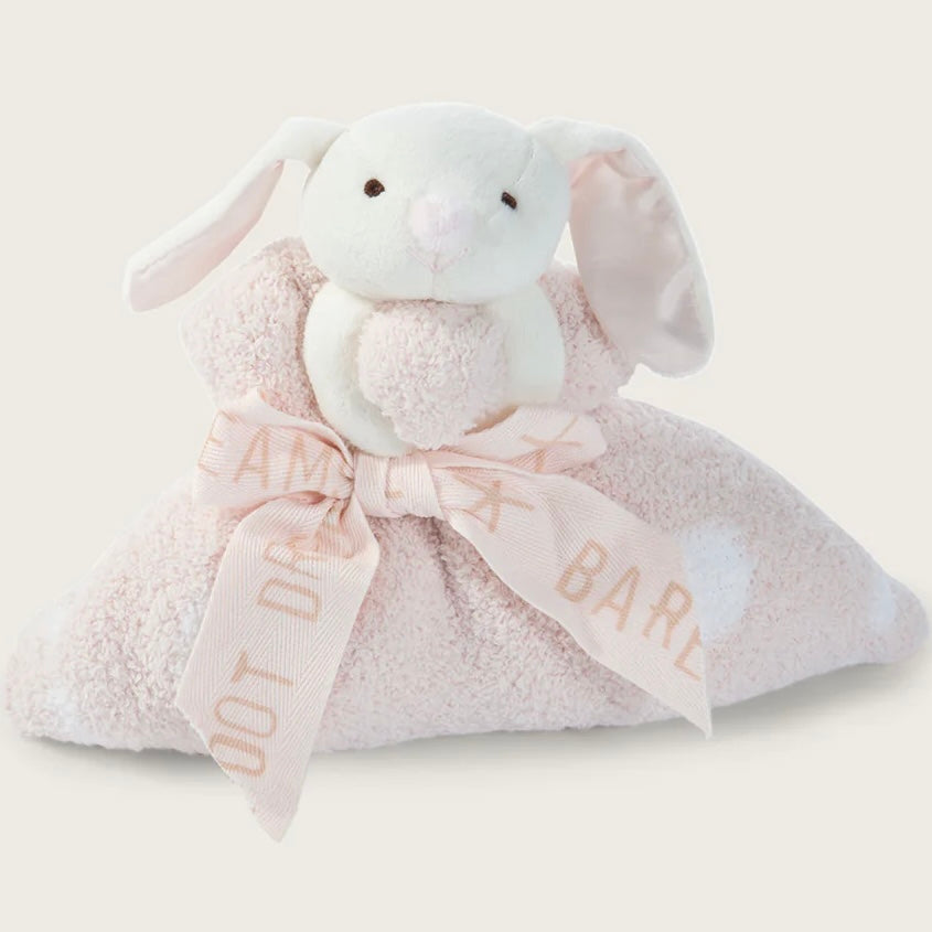 Barefoot Dreams CozyChic Dream Bunny Buddie Baby Lovey Blanket ~ Pink Hearts ~ SOLD OUT - Image 1