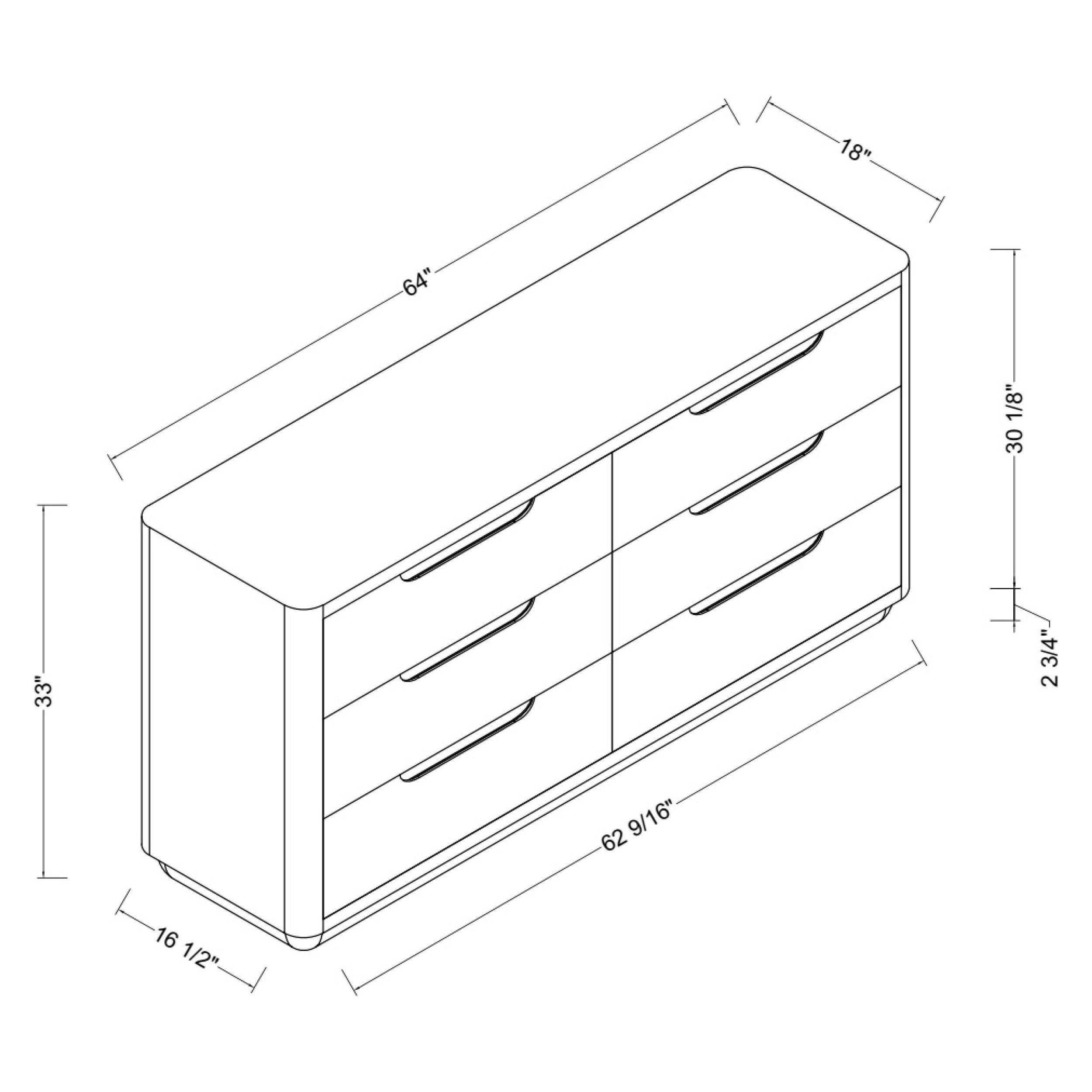 Surya Hundley Modern Natural Oak 6 Drawer Dresser - Image 2