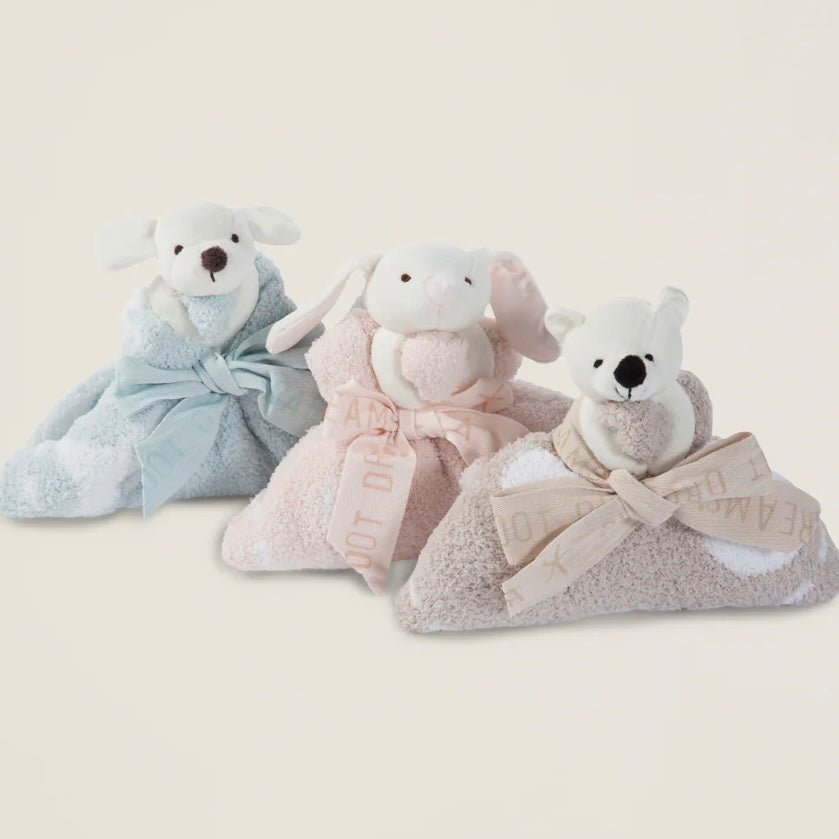 Barefoot Dreams CozyChic Dream Puppy Buddie Baby Lovey Blanket ~ Aqua Ice Stars - Image 3