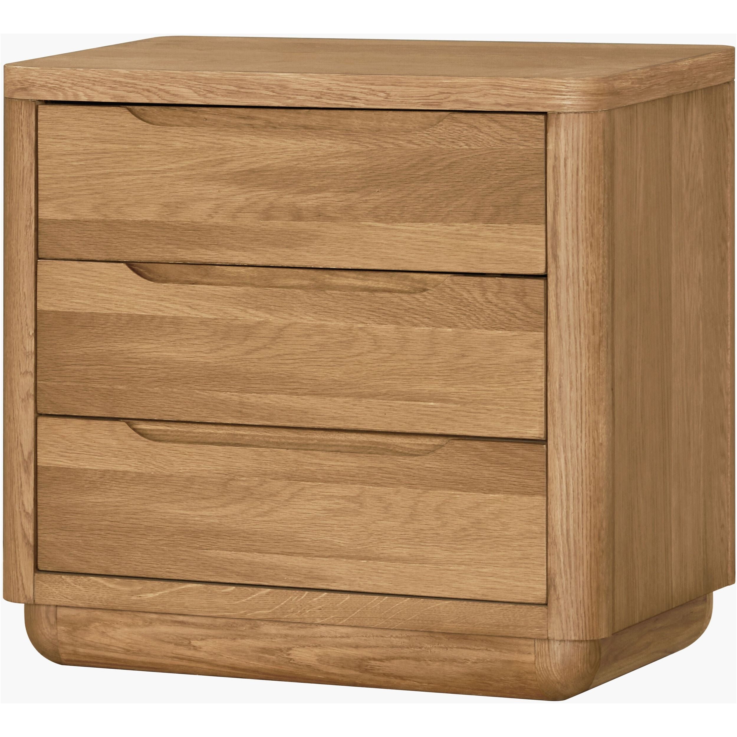Surya Hundley Modern Natural Oak 3 Drawer Nightstand - Image 1