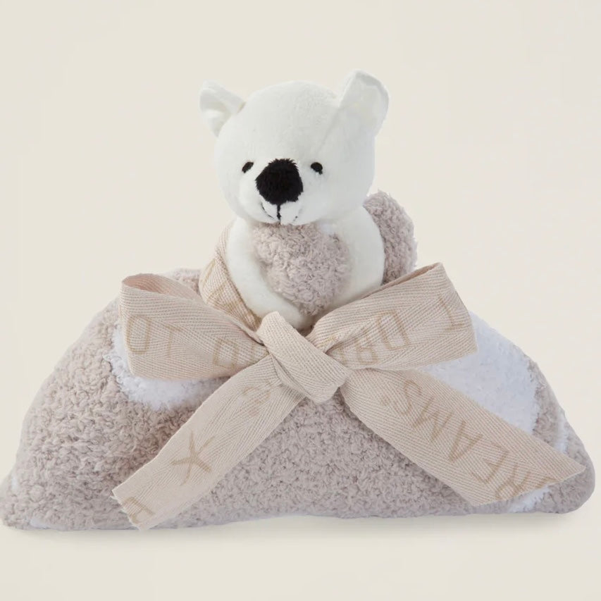 Barefoot Dreams CozyChic Dream Bear Buddie Baby Lovey Blanket ~ Stone Circles - Image 2