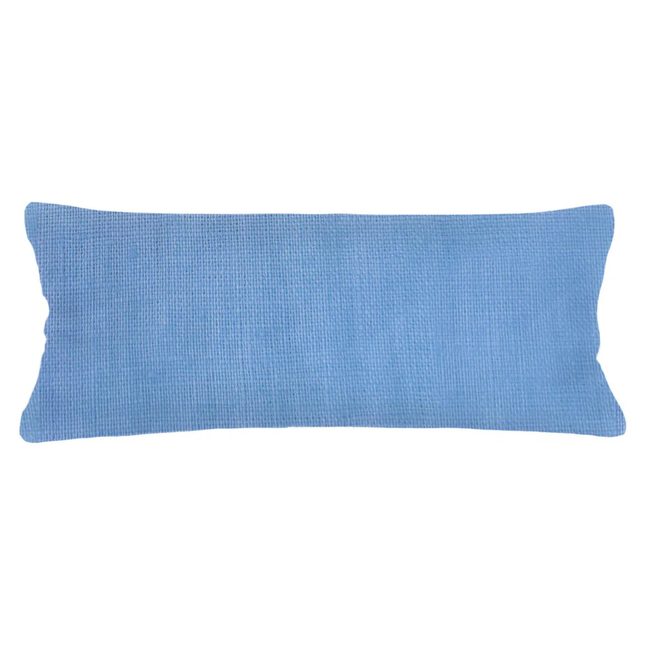 Anaya Home So Soft Linen Ocean Blue Lumbar Pillow 14x40 With Down Insert - Image 1