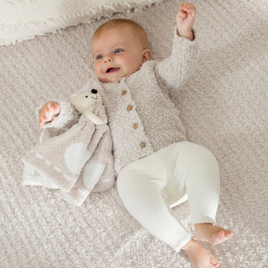 Barefoot Dreams CozyChic Dream Bear Buddie Baby Lovey Blanket ~ Stone Circles