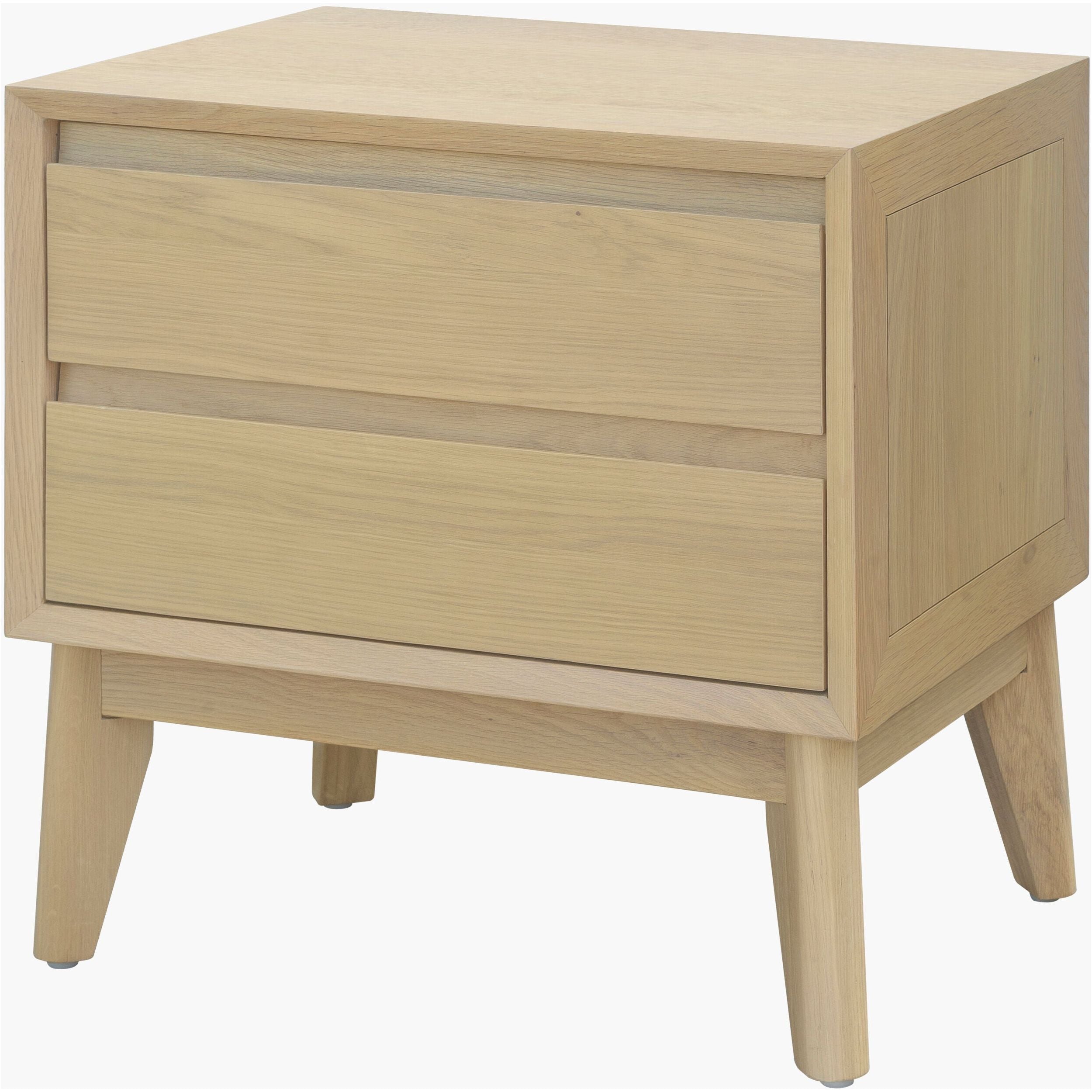 Surya Pryce Modern Light Natural Oak 2 Drawer Nightstand - Image 2