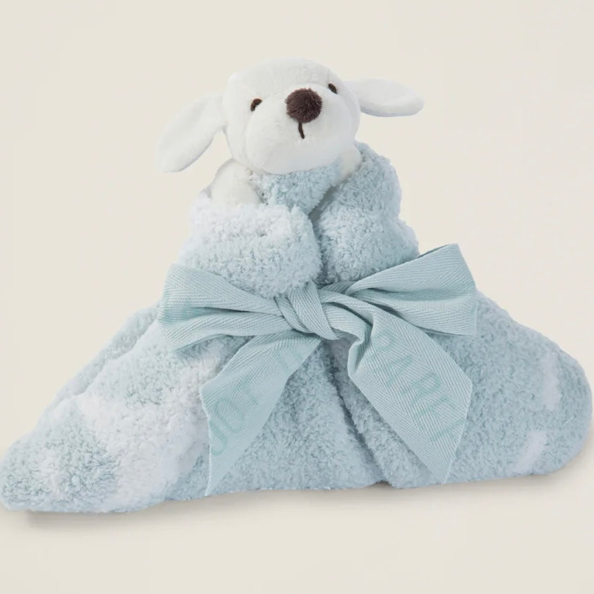 Barefoot Dreams CozyChic Dream Puppy Buddie Baby Lovey Blanket ~ Aqua Ice Stars - Image 1