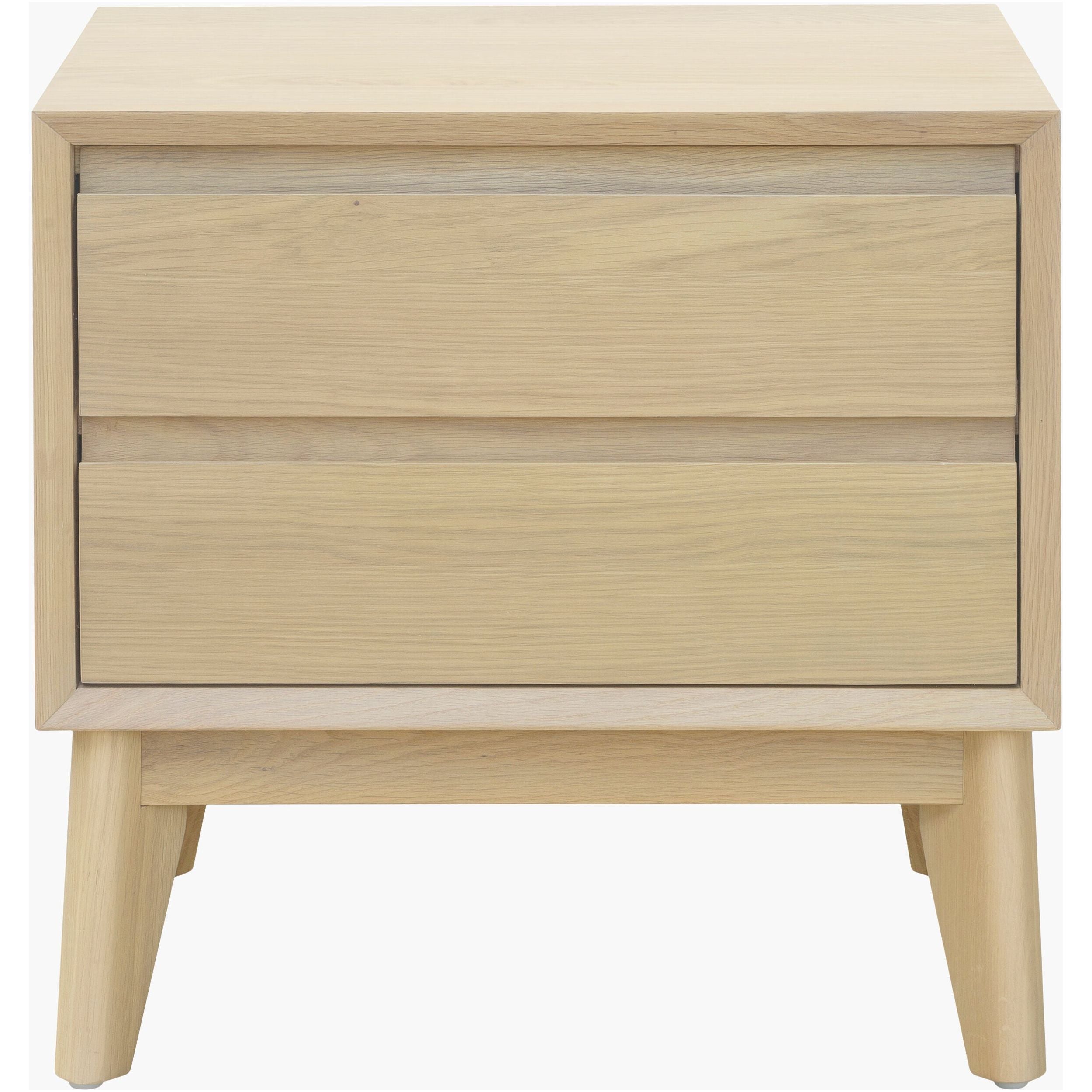 Surya Pryce Modern Light Natural Oak 2 Drawer Nightstand - Image 3