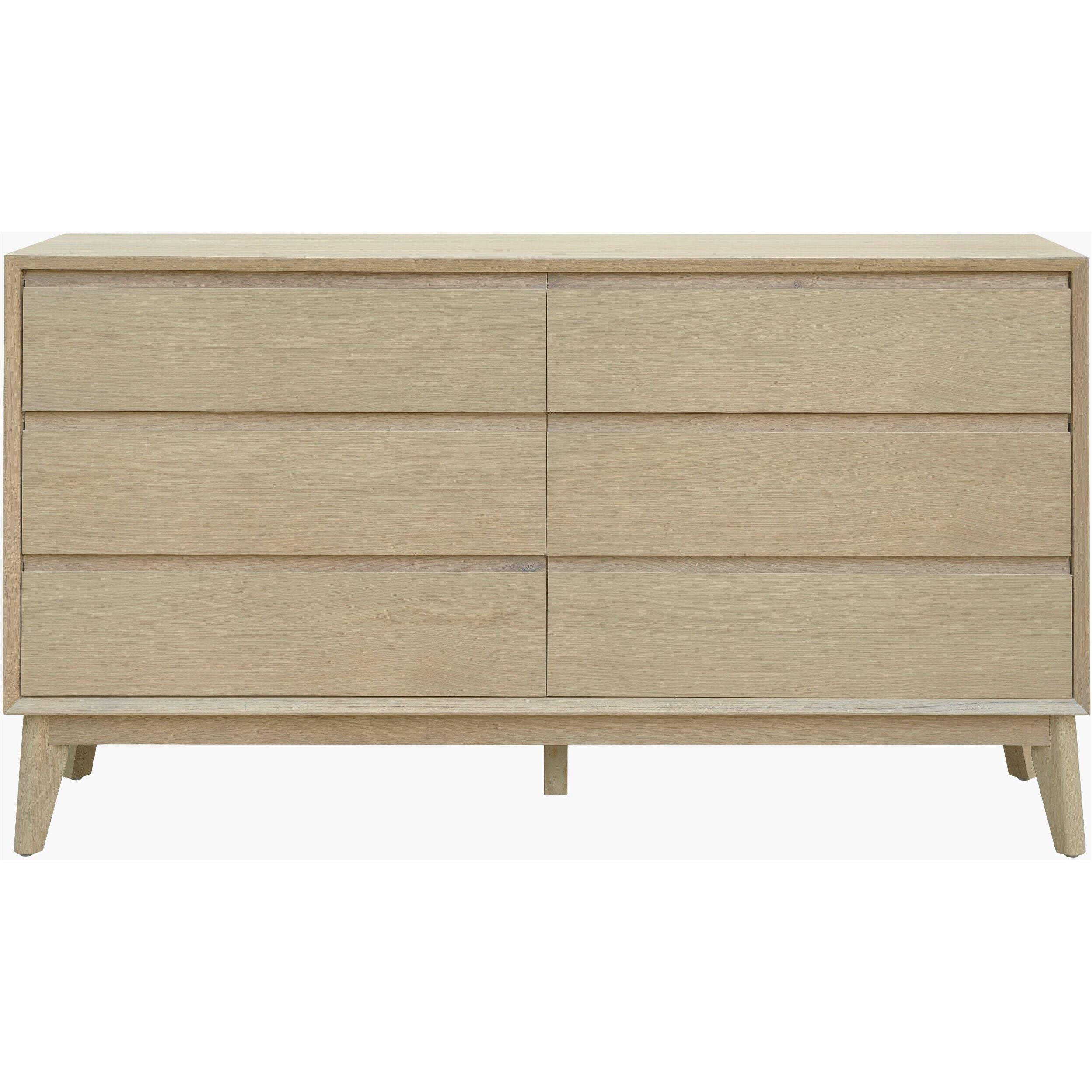 Surya Pryce Modern Light Natural Oak 6 Drawer Dresser - Image 3