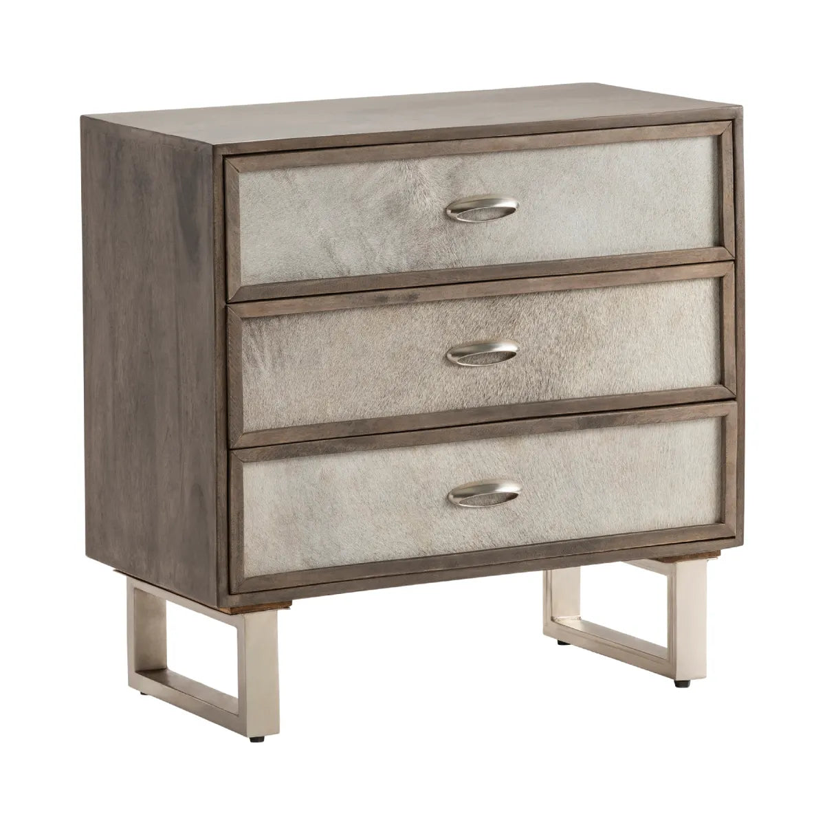 Crestview Collection Theodore Grey Cowhide Chest - Image 1