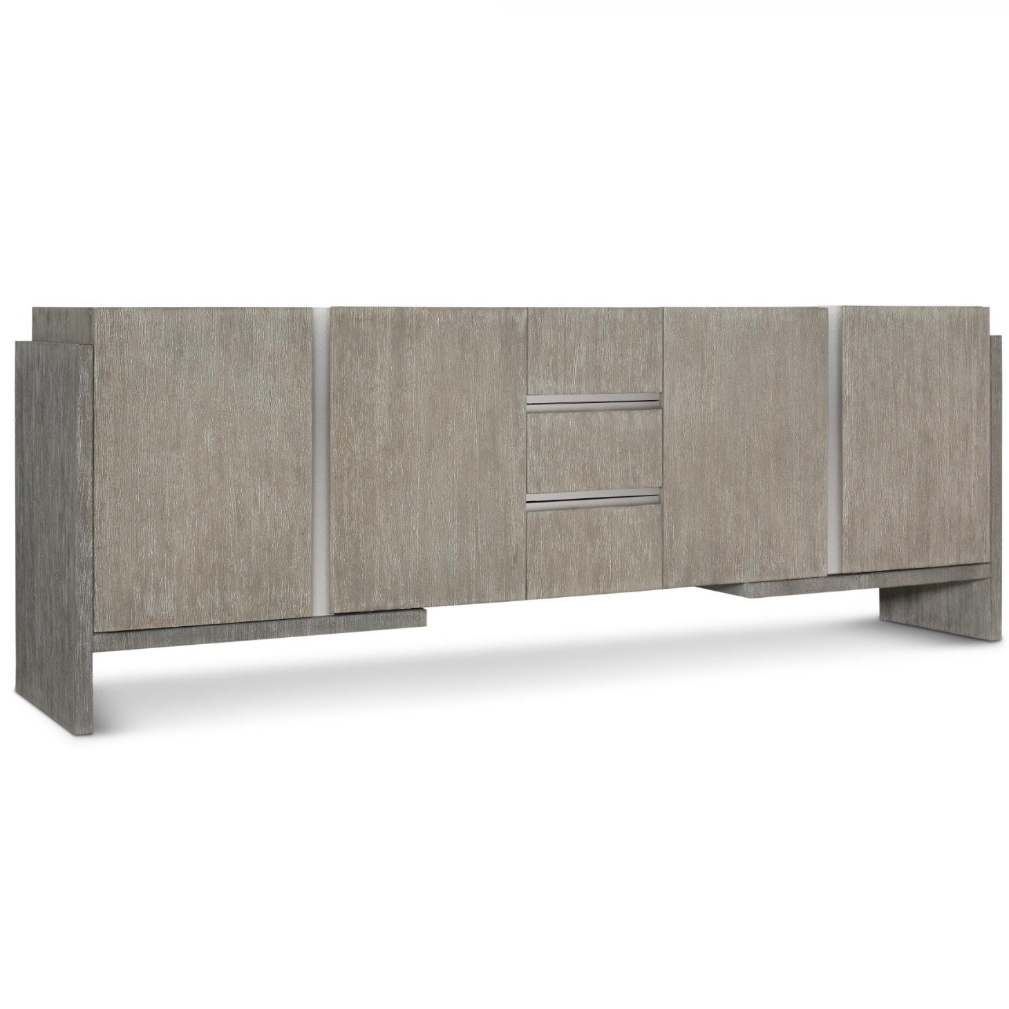 Bernhardt Foundations Collection Entertainment Credenza ~ Two - Toned Finish In Light And Dark Shale - Image 1